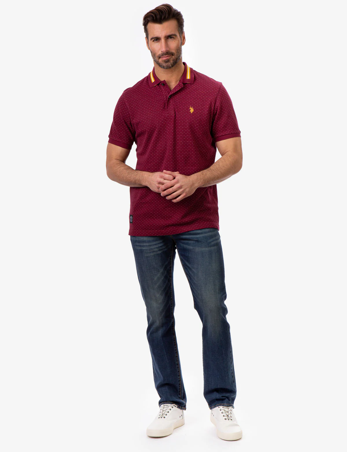 BLACK MALLET JACQUARD PIQUE POLO SHIRT - Image 2