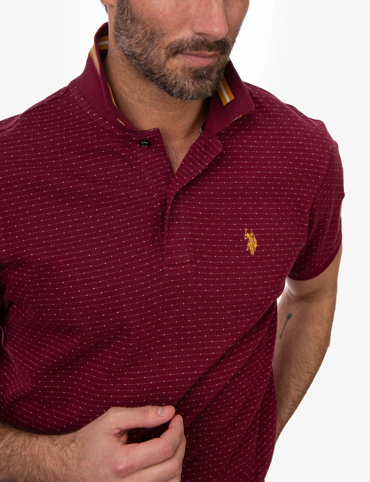 BLACK MALLET JACQUARD PIQUE POLO SHIRT - Image 5