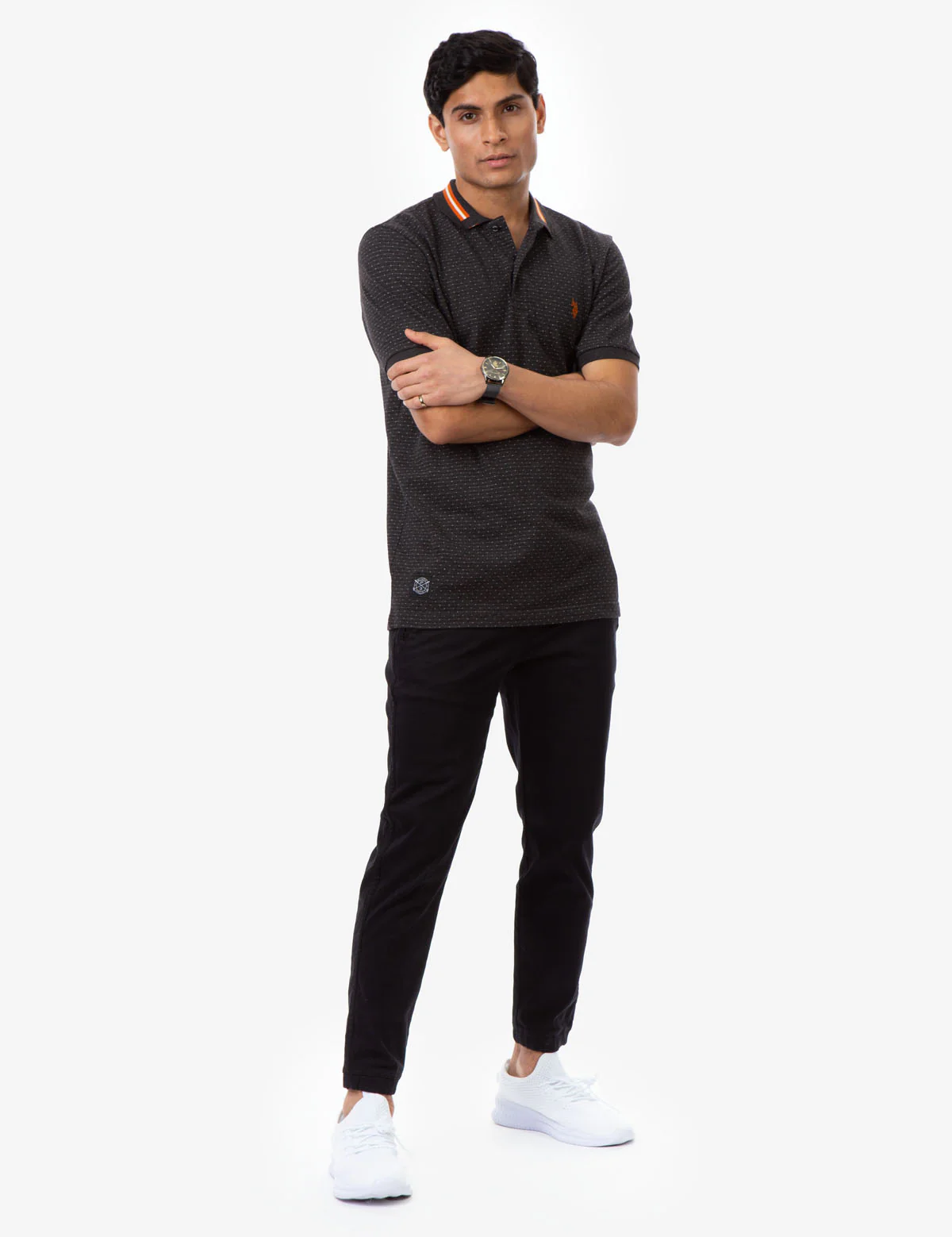 BLACK MALLET JACQUARD PIQUE POLO SHIRT - Image 8