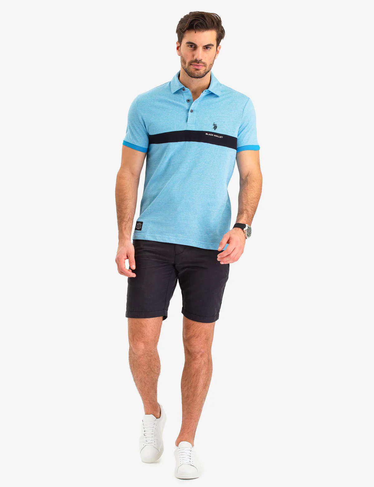 BLACK MALLET JACQUARD STRIPE POLO SHIRT - Image 2