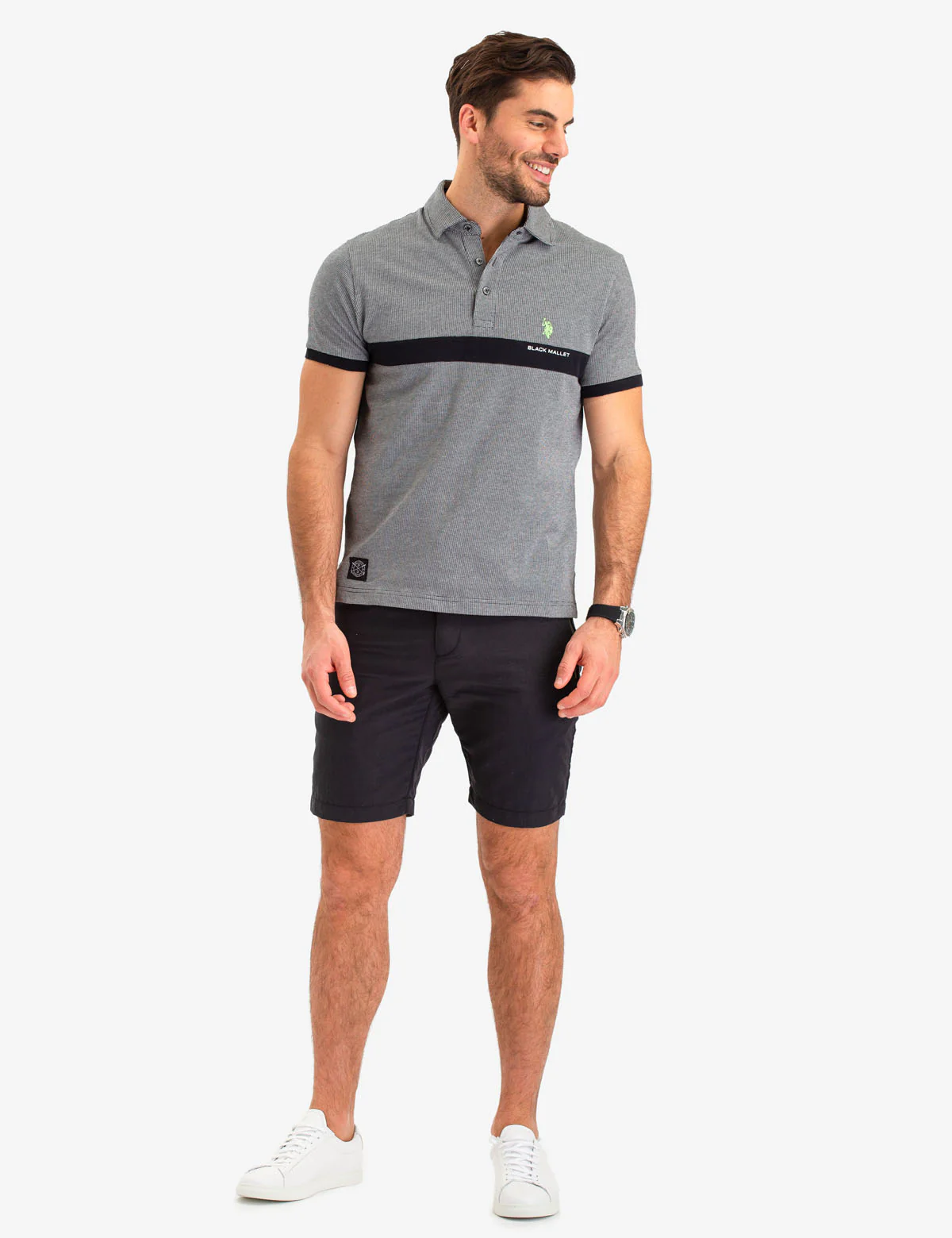 BLACK MALLET JACQUARD STRIPE POLO SHIRT - Image 7