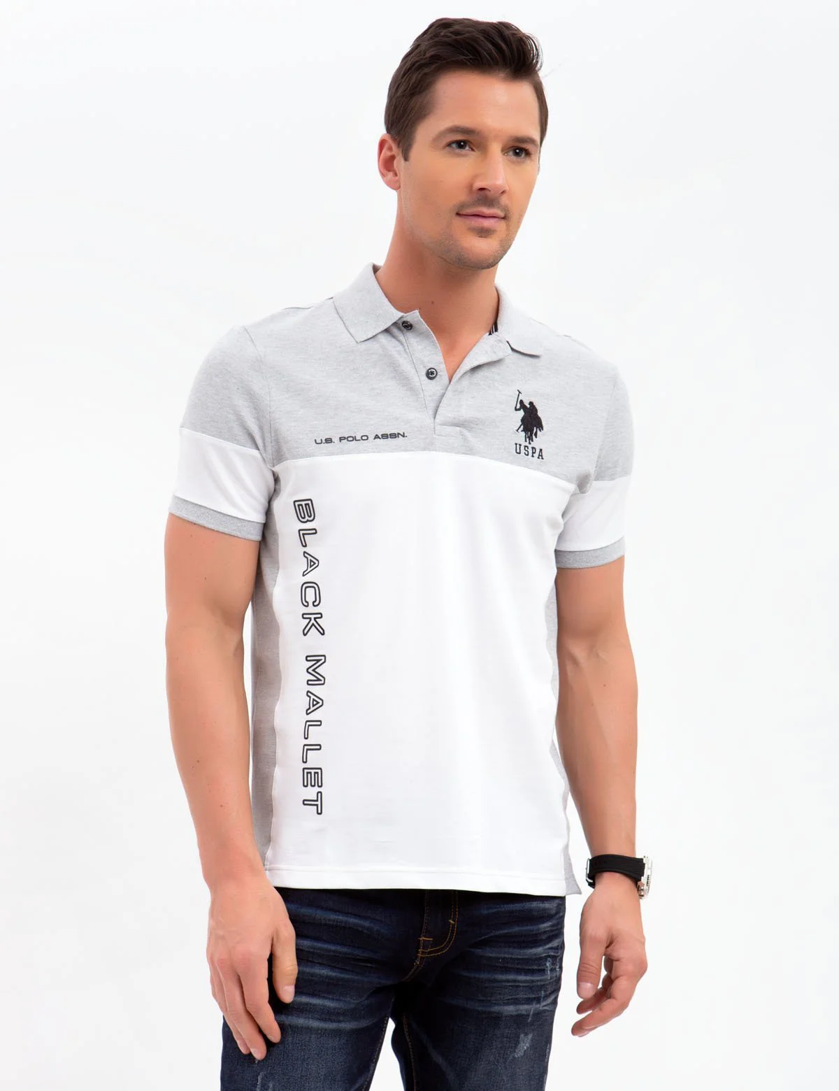 BLACK MALLET SLIM FIT STRETCH PIQUE POLO SHIRT - Image 8