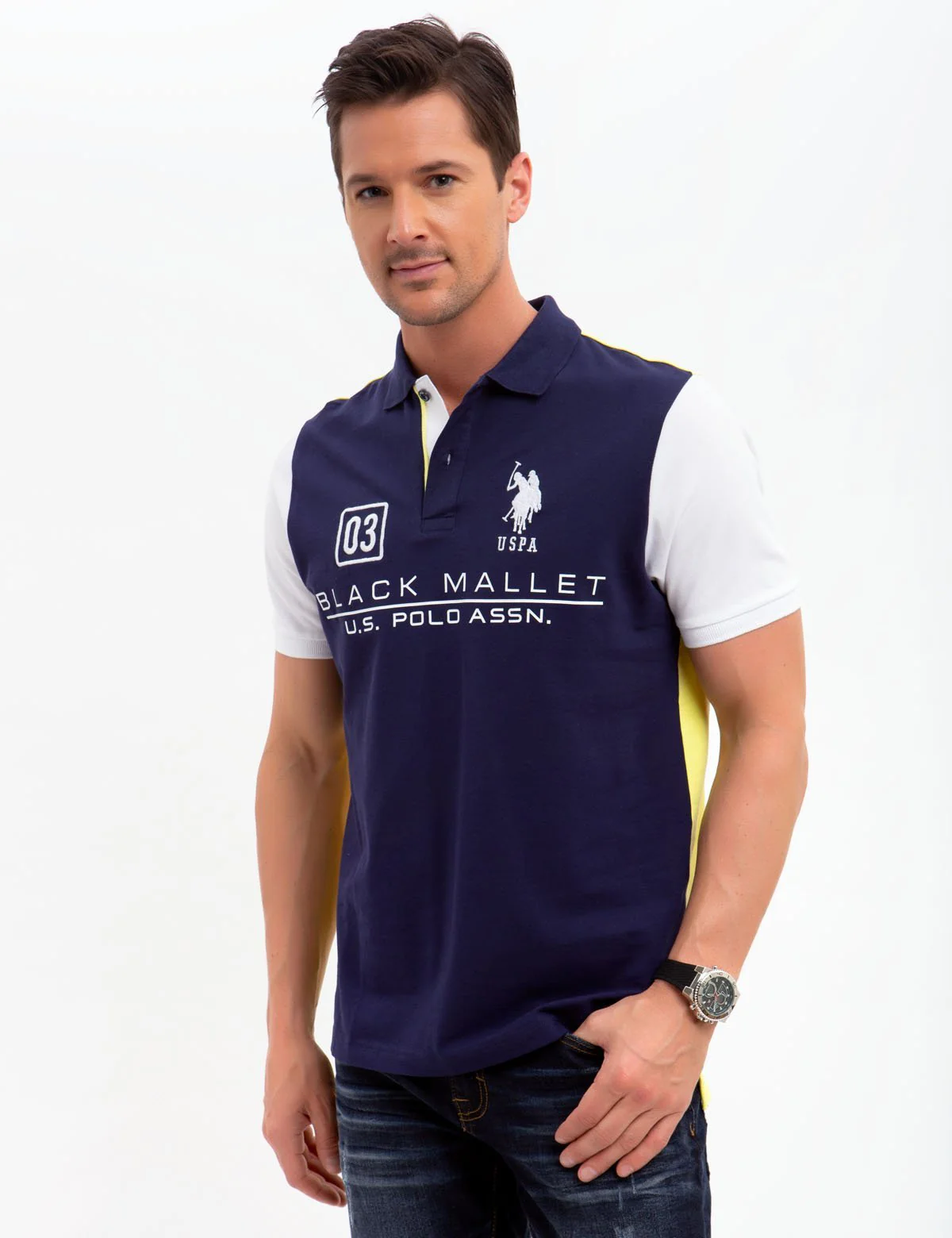 BLACK MALLET LOGO POLO SHIRT - Image 6
