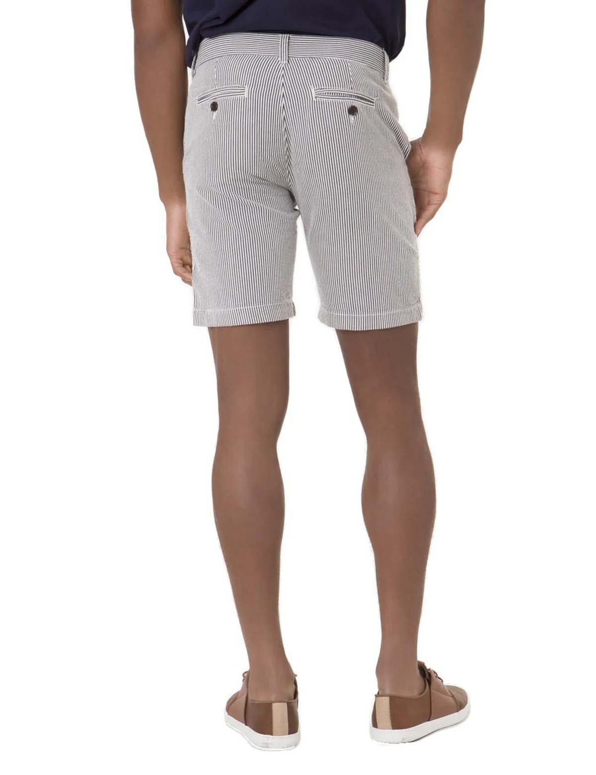 Black Mallet Seersucker STRIPE Slim Fit Shorts - Image 4