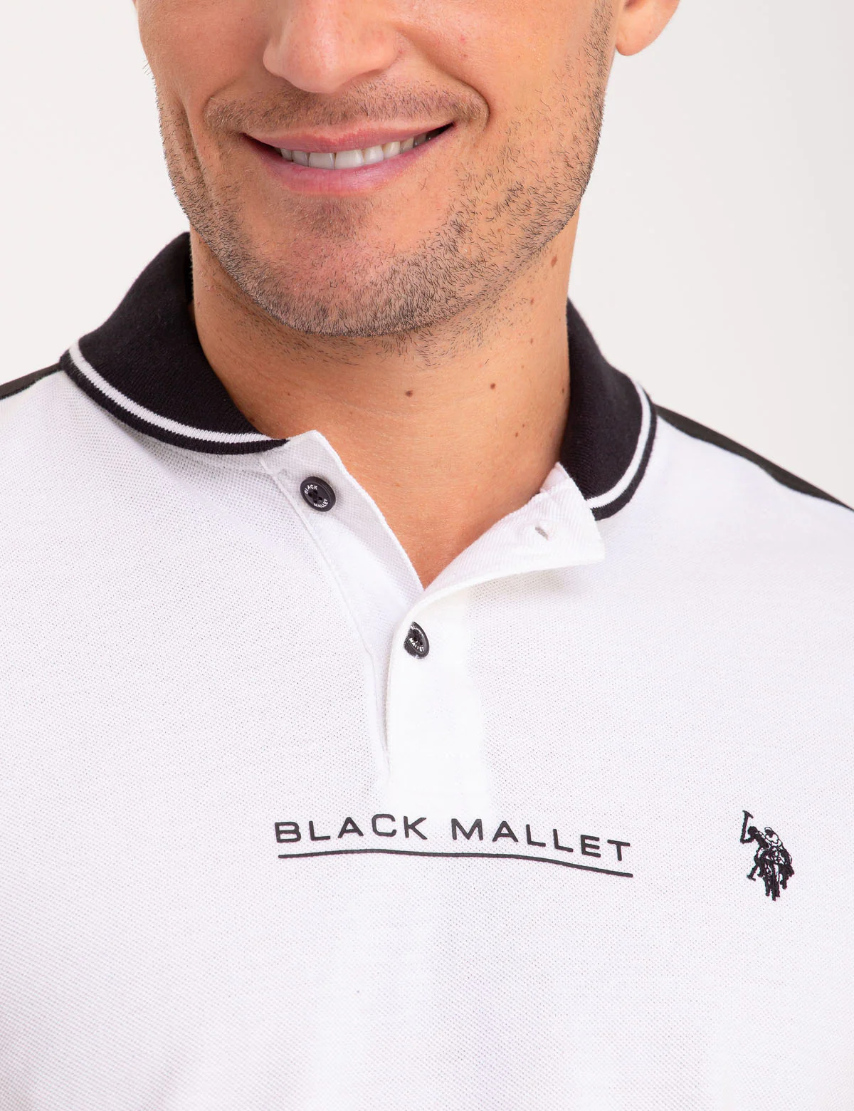 BLACK MALLET SHAWL COLLAR POLO SHIRT - Image 2
