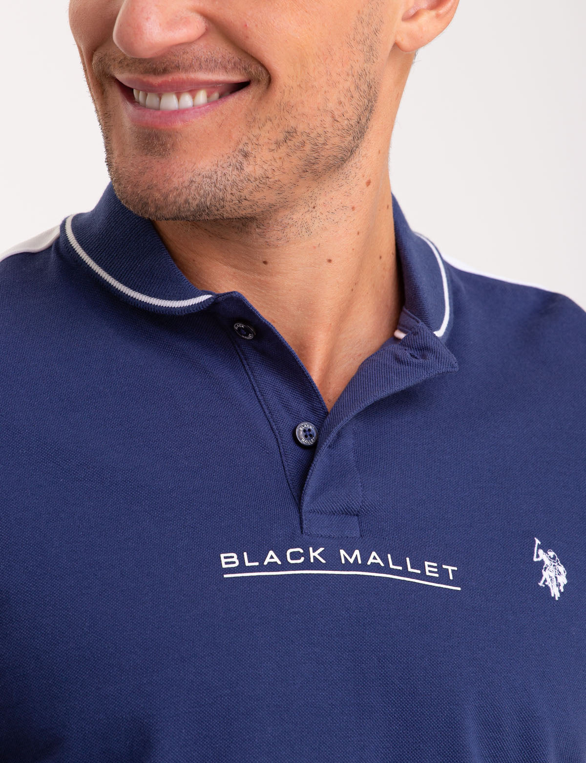 BLACK MALLET SHAWL COLLAR POLO SHIRT - Image 6