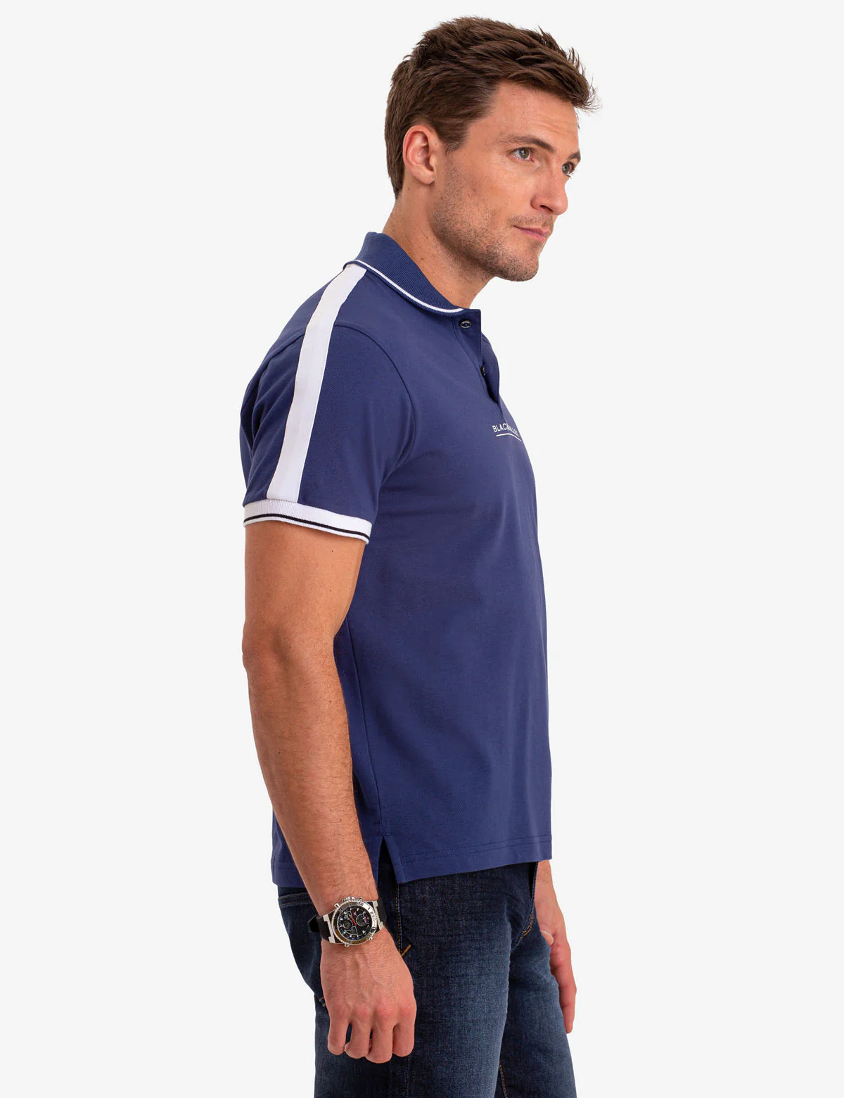 BLACK MALLET SHAWL COLLAR POLO SHIRT - Image 8