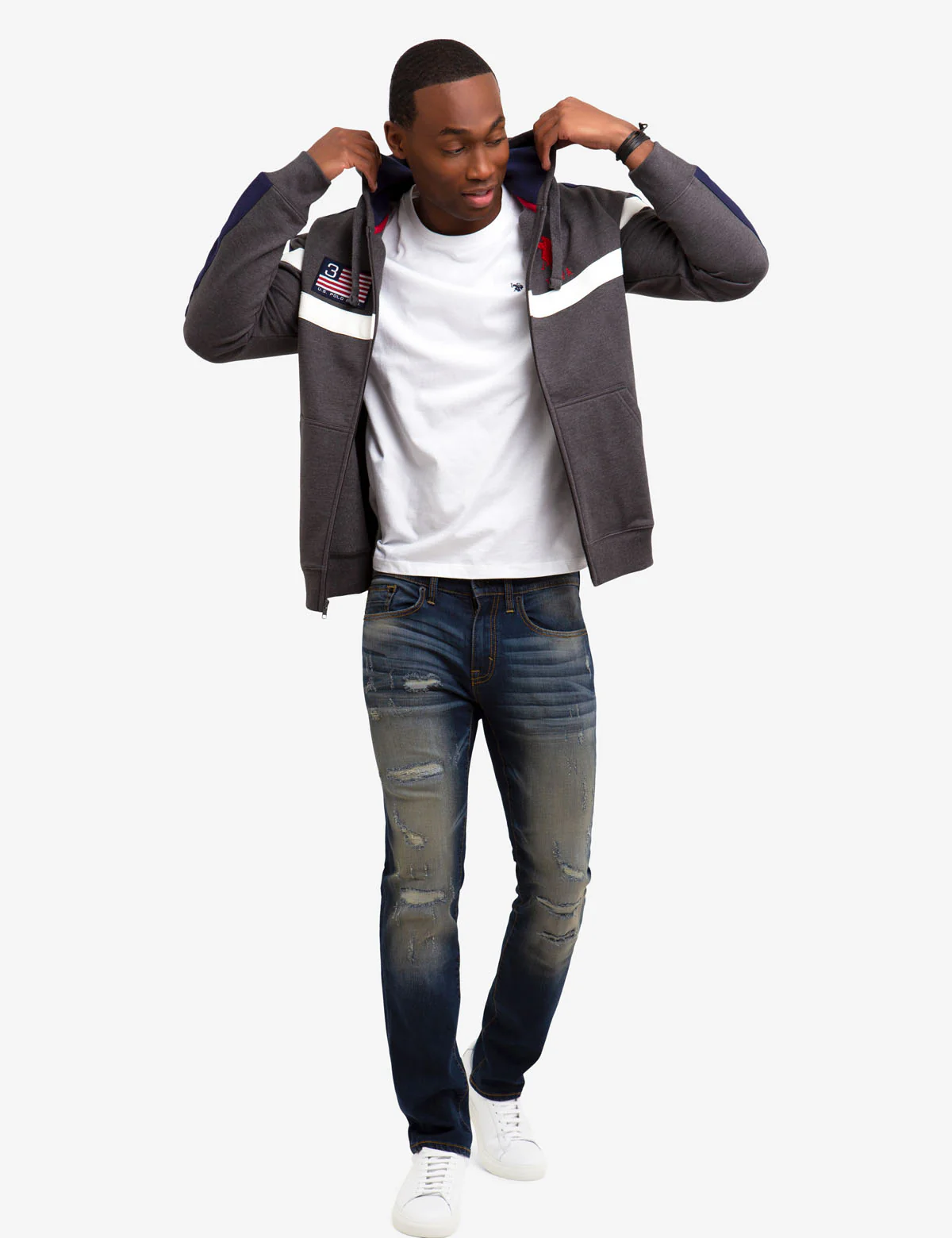 REPREVE® BLACK MALLET SLIM FIT DESTRUCTED JEANS - Image 6