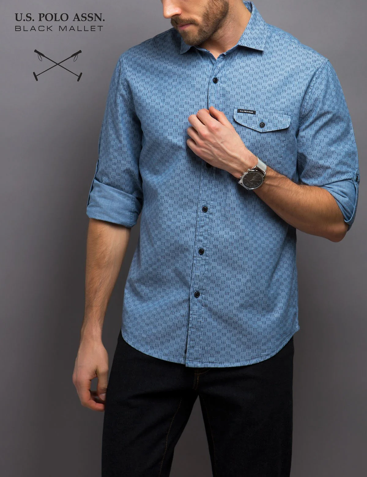 SLIM FIT LINE PRINT SHIRT - Image 13