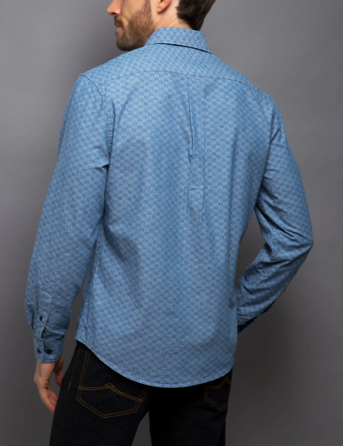 SLIM FIT LINE PRINT SHIRT - Image 15