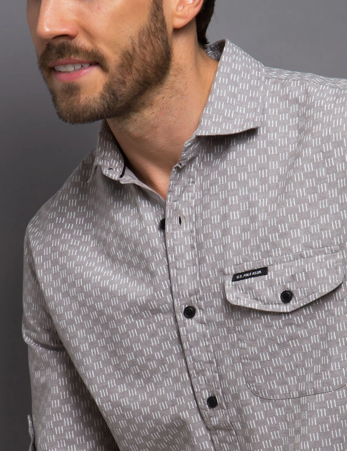 SLIM FIT LINE PRINT SHIRT - Image 4