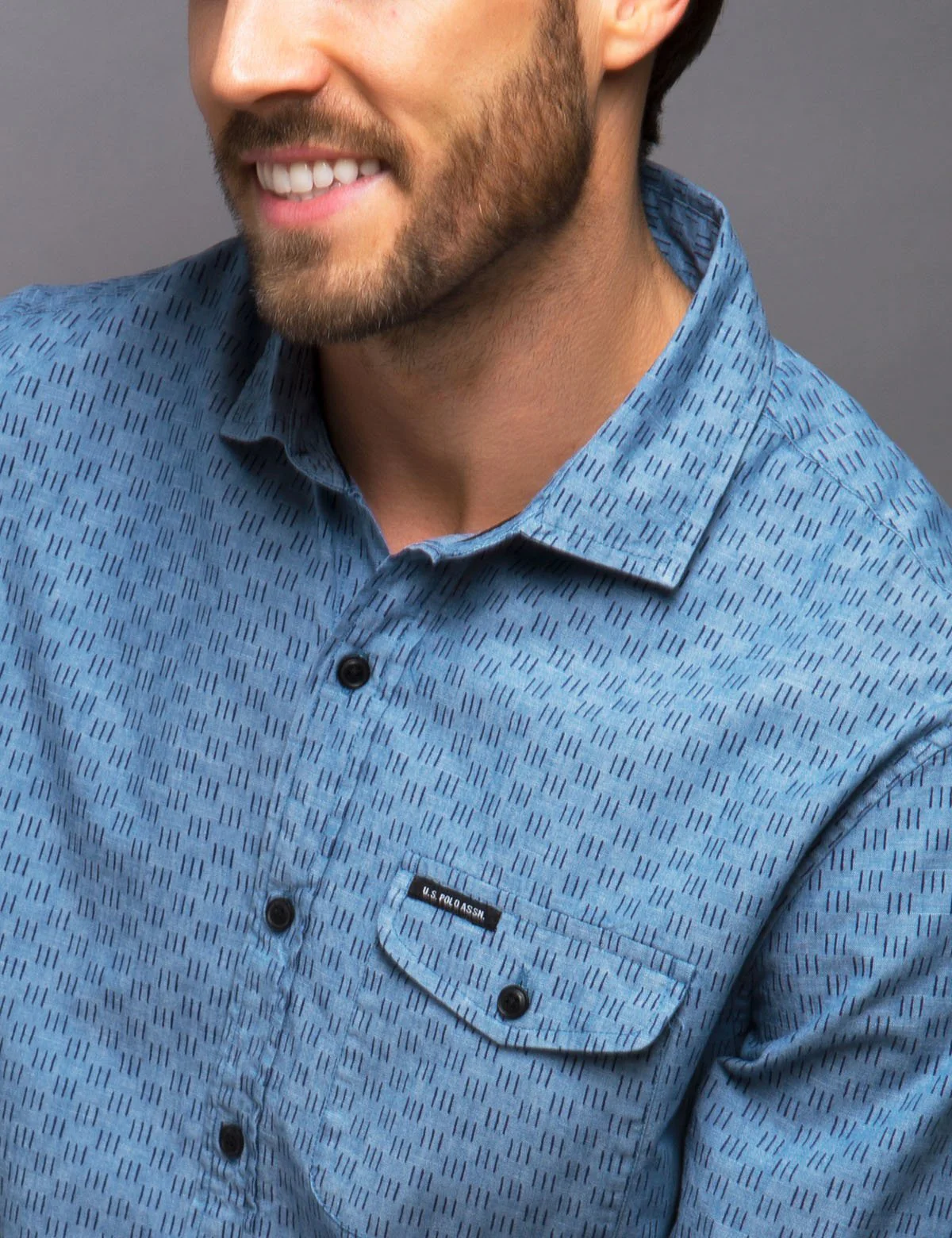 SLIM FIT LINE PRINT SHIRT - Image 8