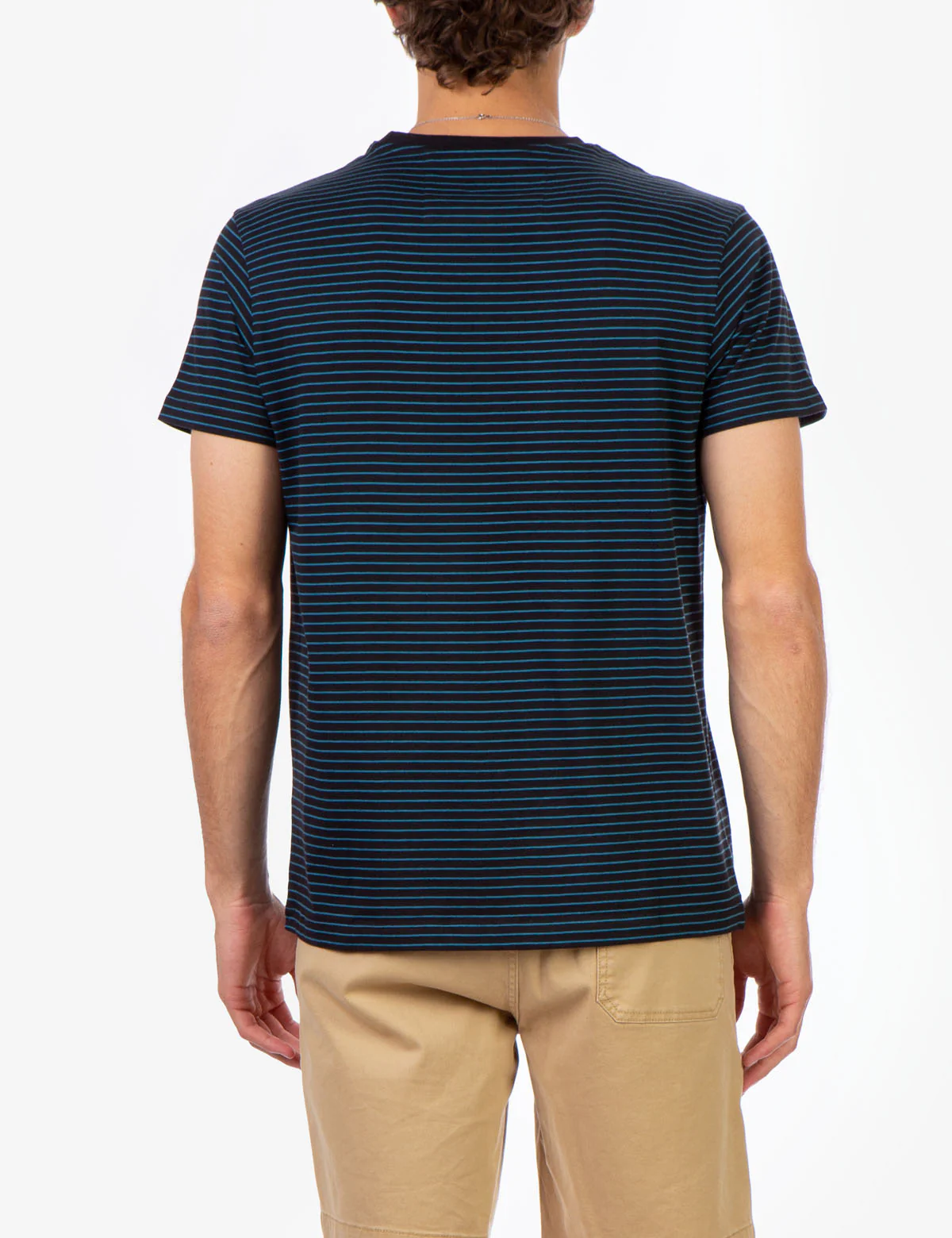 BLACK MALLET STRIPE CREW NECK T-SHIRT - Image 4