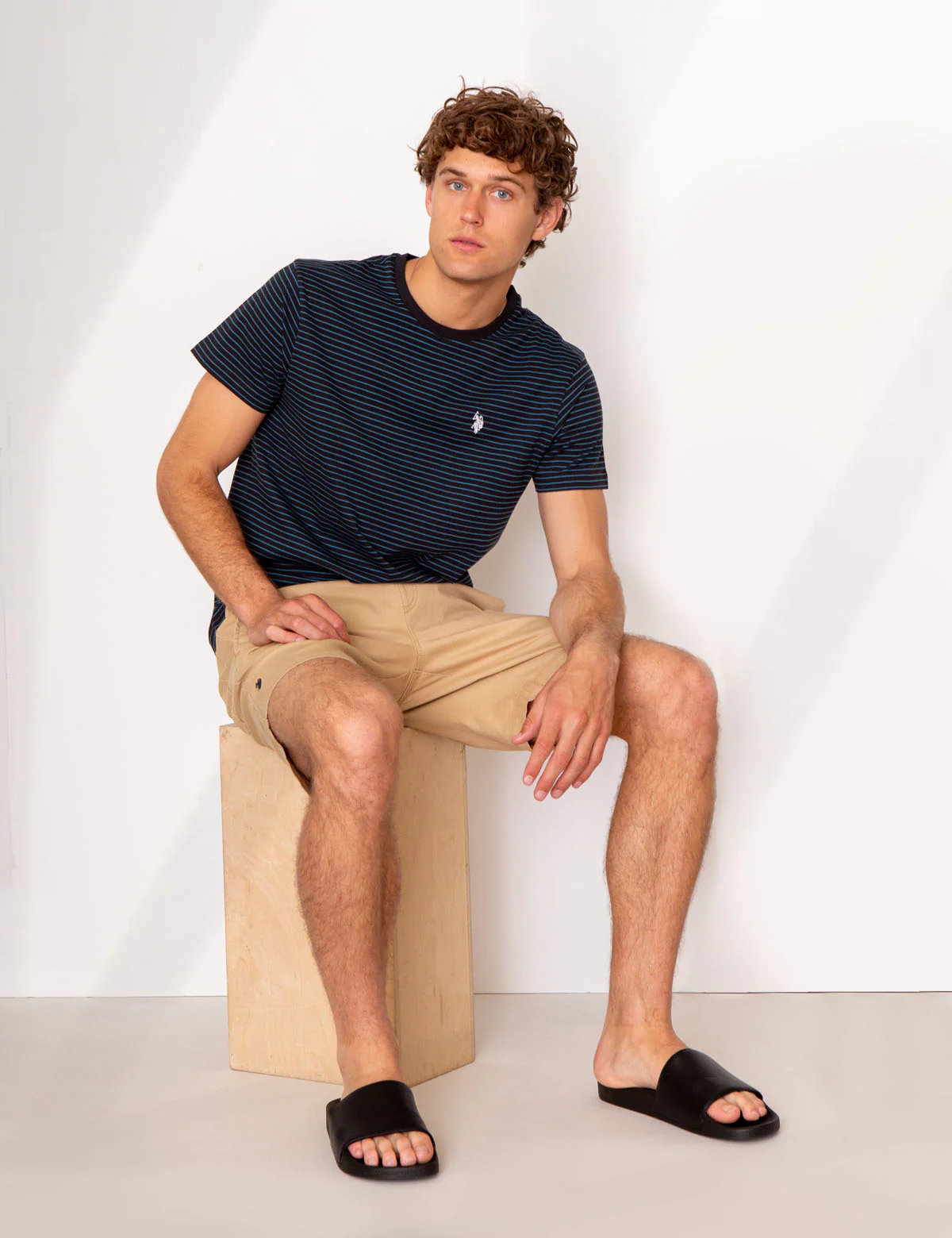 BLACK MALLET STRIPE CREW NECK T-SHIRT - Image 6