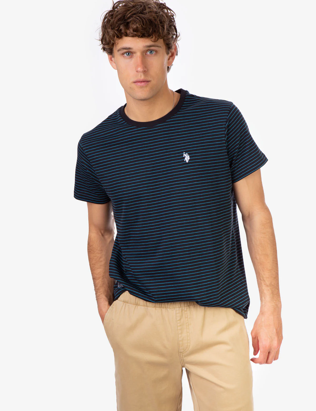 BLACK MALLET STRIPE CREW NECK T-SHIRT - Image 7