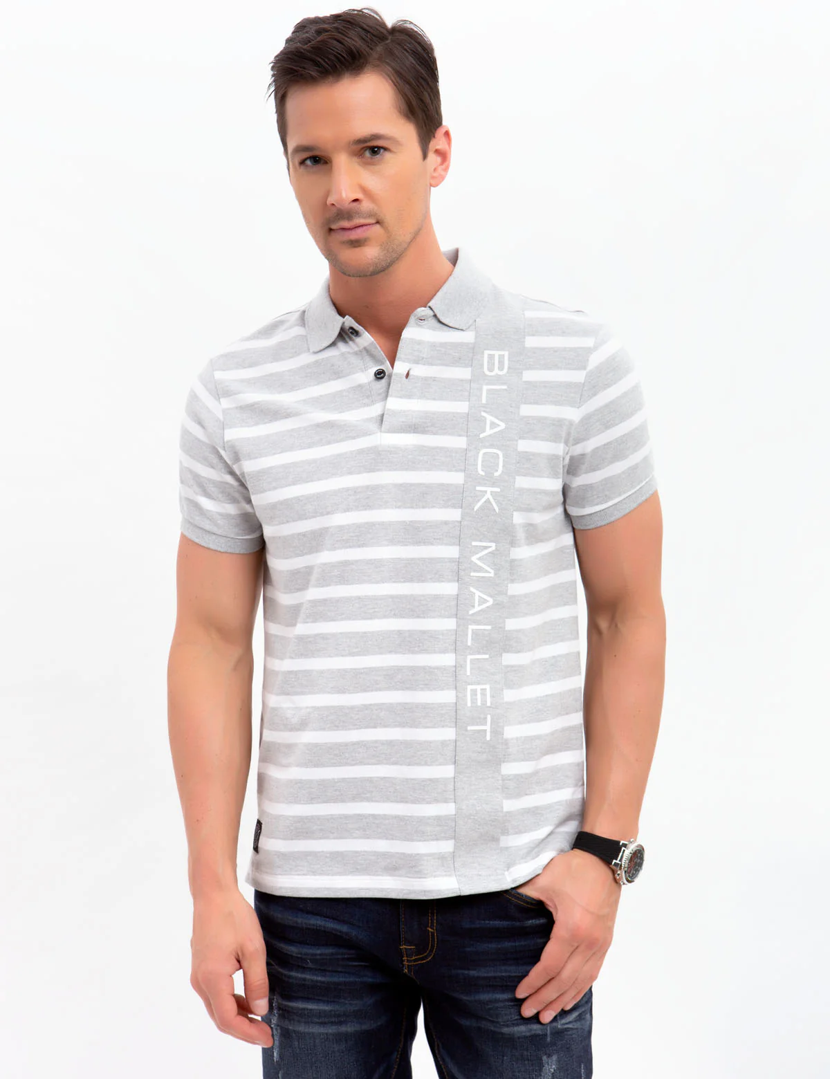 BLACK MALLET STRIPED POLO SHIRT - Image 15