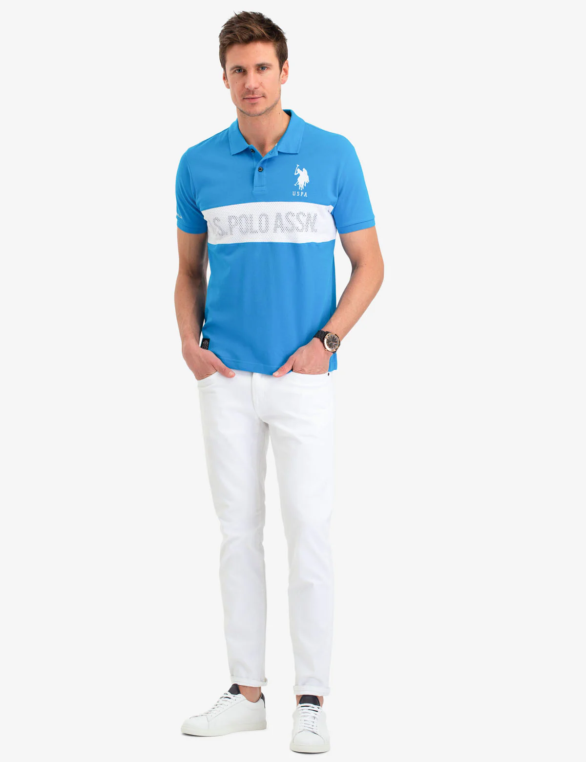BLACK MALLET USPA CHEST LOGO POLO SHIRT - Image 2