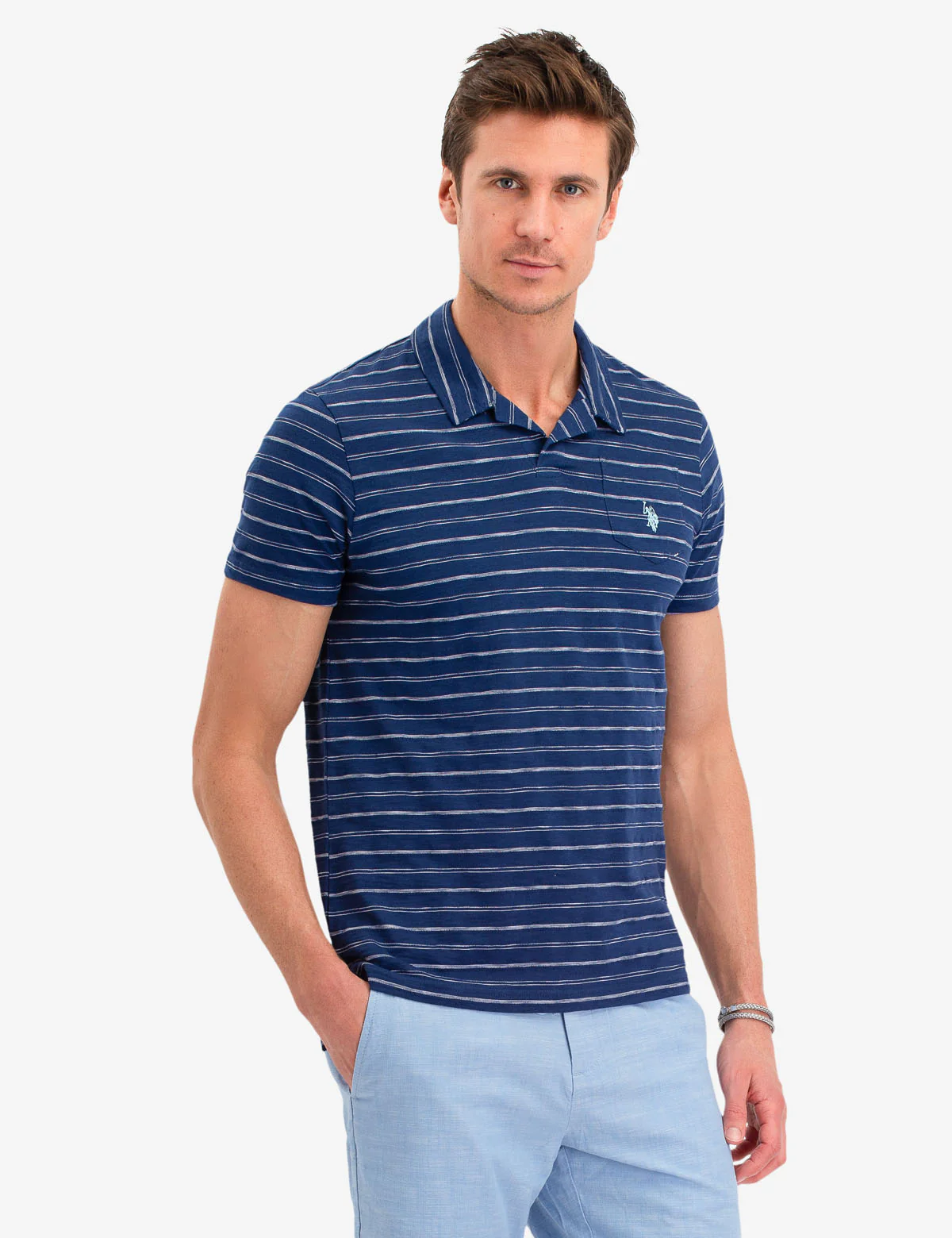 BLACK MALLET VERTICAL LOGO POLO SHIRT - Image 4