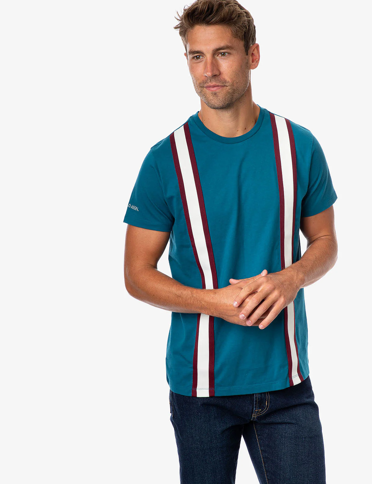BLACK MALLET VERTICAL STRIPE CREW NECK T-SHIRT - Image 5