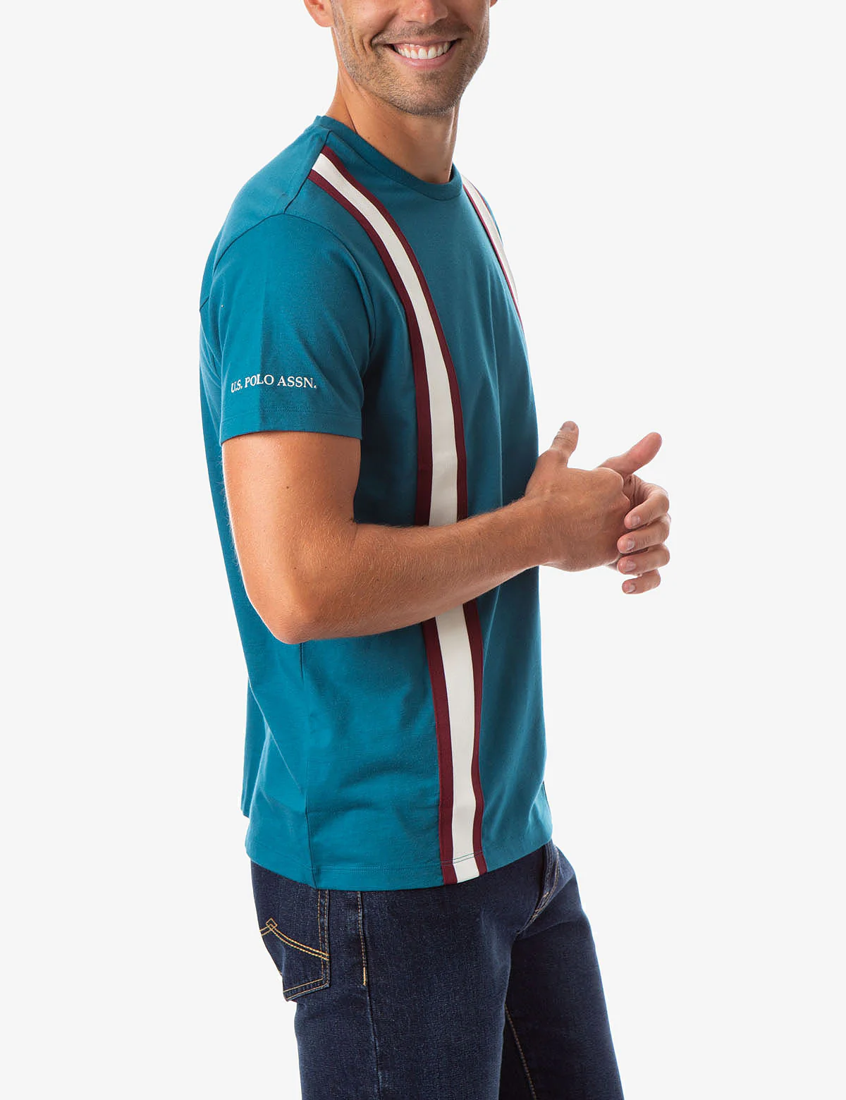BLACK MALLET VERTICAL STRIPE CREW NECK T-SHIRT - Image 7