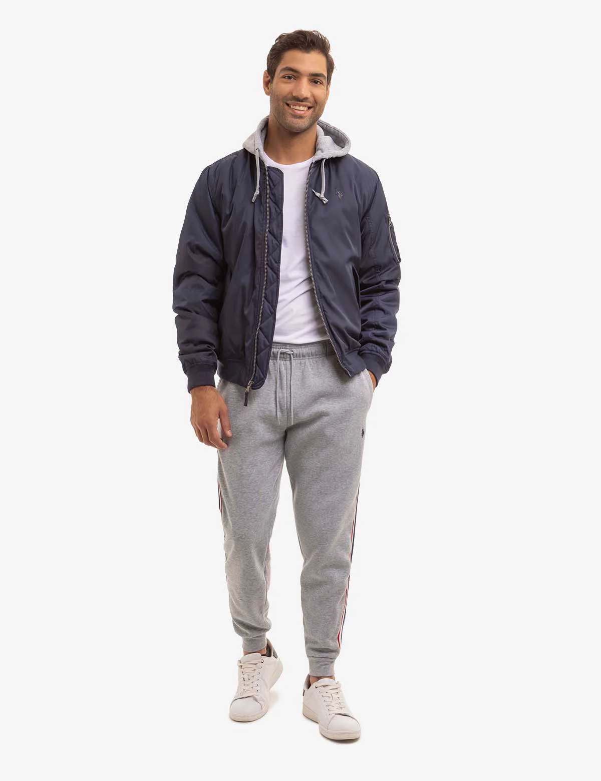 BOMBER JACKET WITH FLEECE HOOD - Image 9