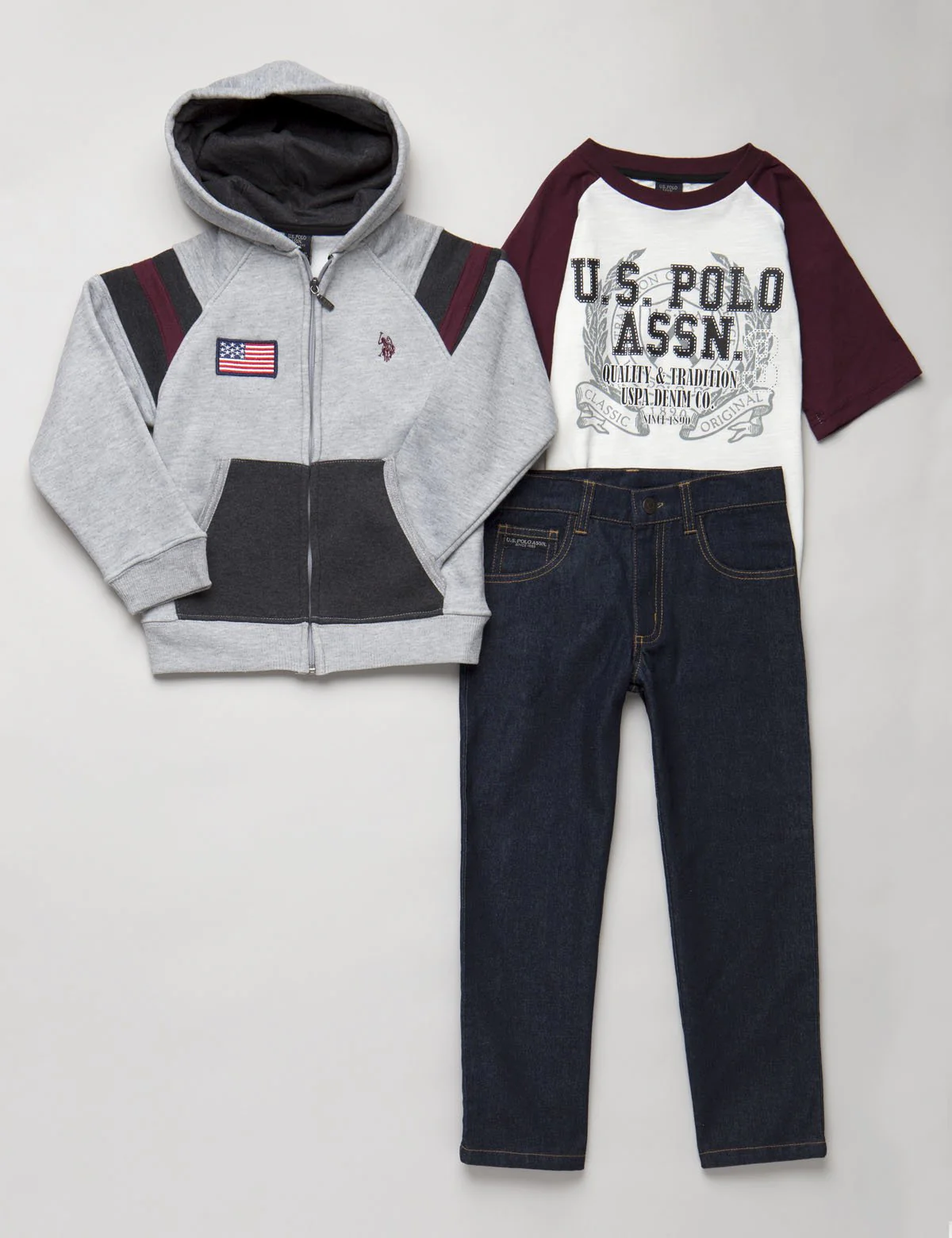 BOYS 3 PIECE SET - FLEECE, TEE & JEANS - Image 5