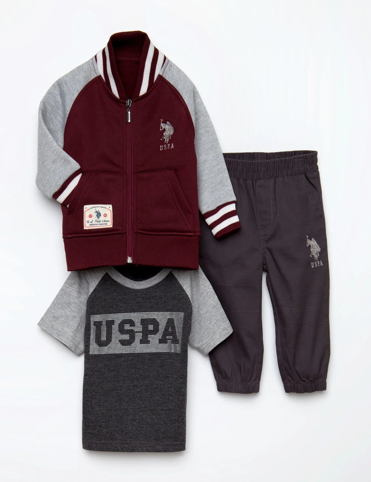 BOYS 3 PIECE SET - FLEECE, TEE & PANTS