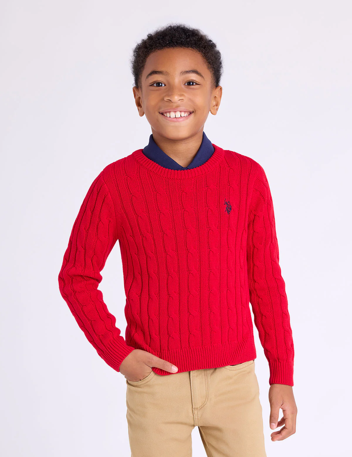 BOYS CABLE CREW SWEATER - Image 10