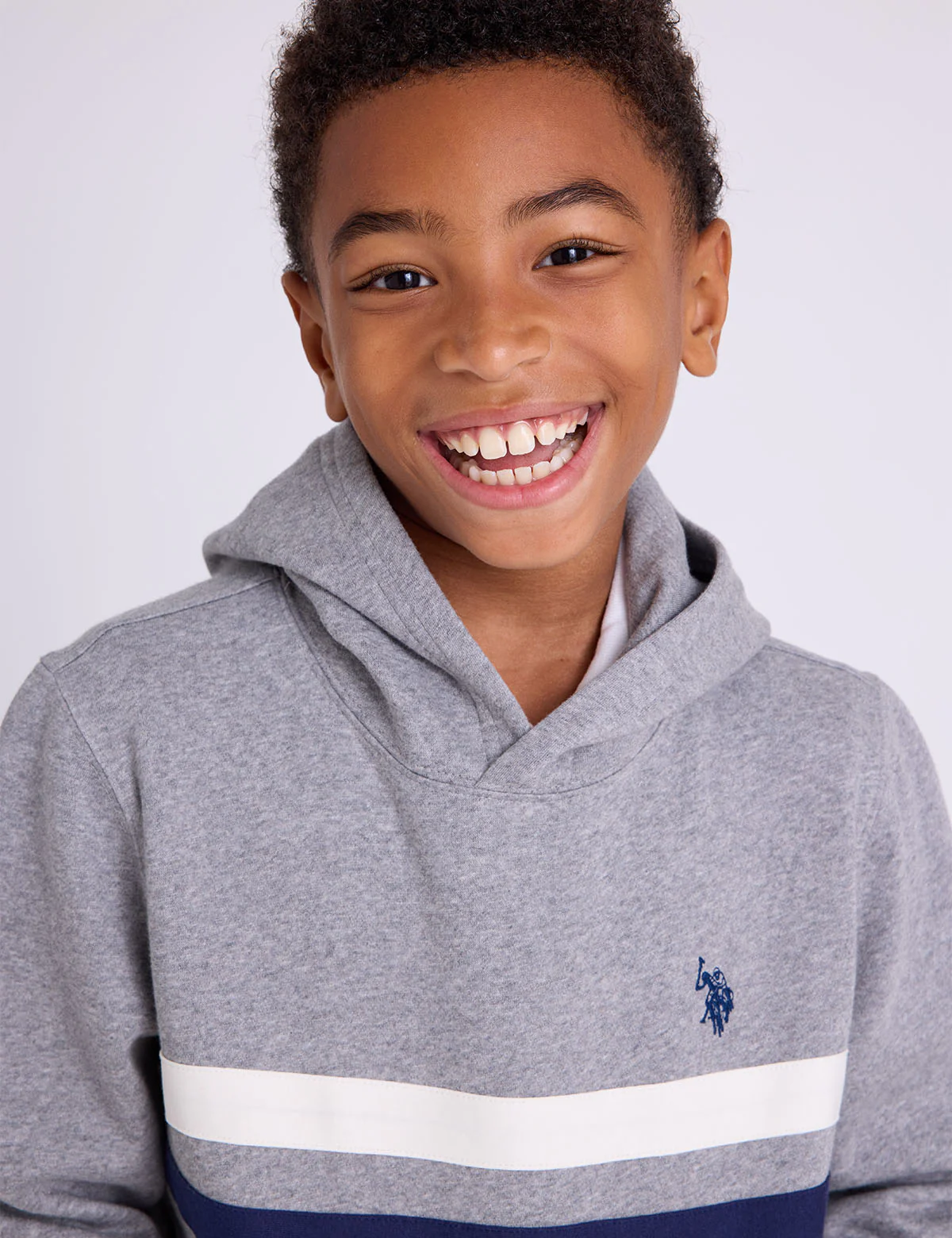 BOYS CHEST STRIPE FLEECE HOODIE - Image 7