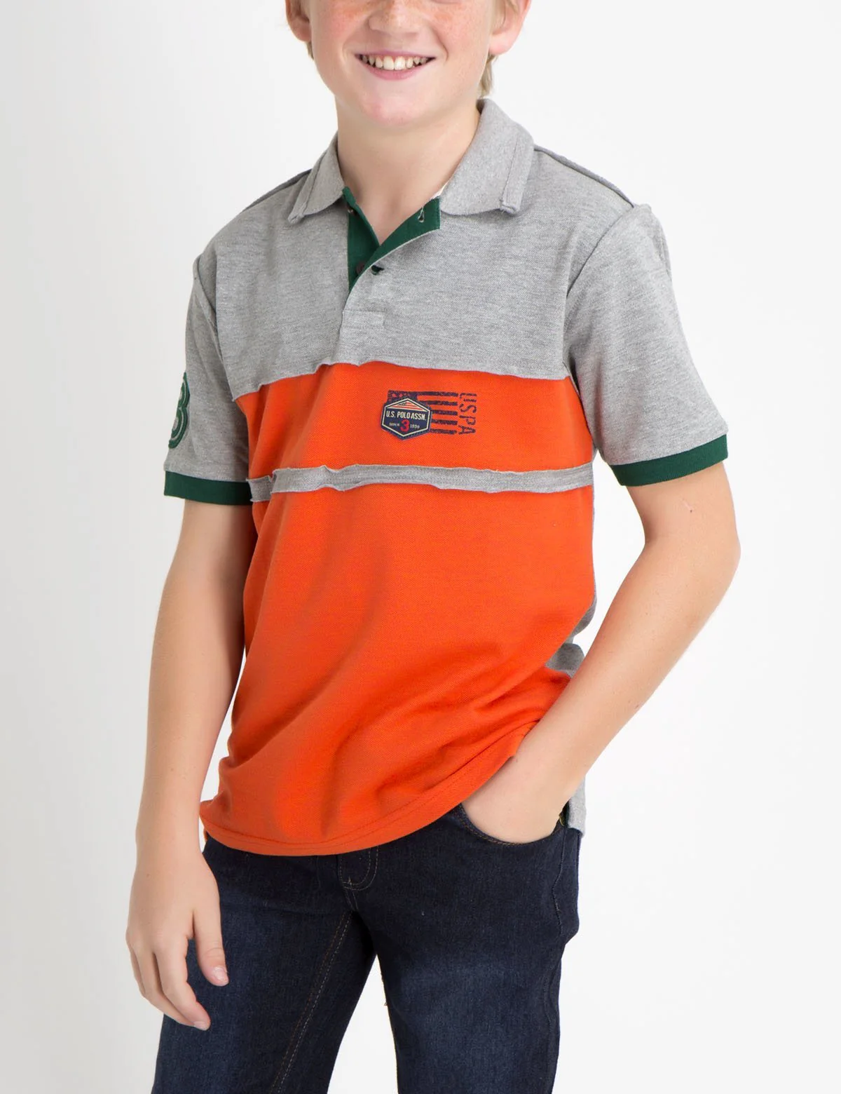 BOYS FLAG PATCH POLO