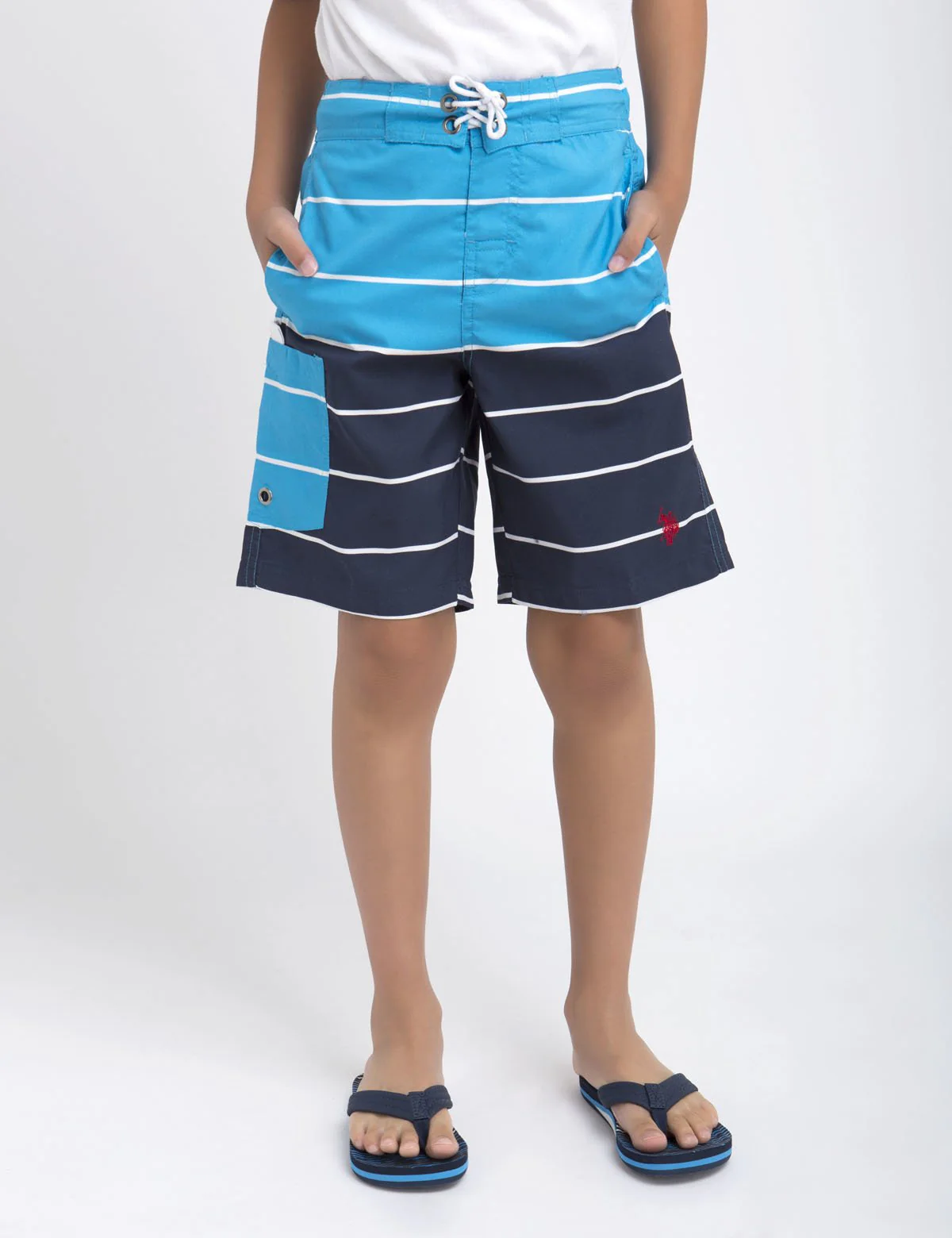 Boys Horizontal Stripe Board Short - Image 5