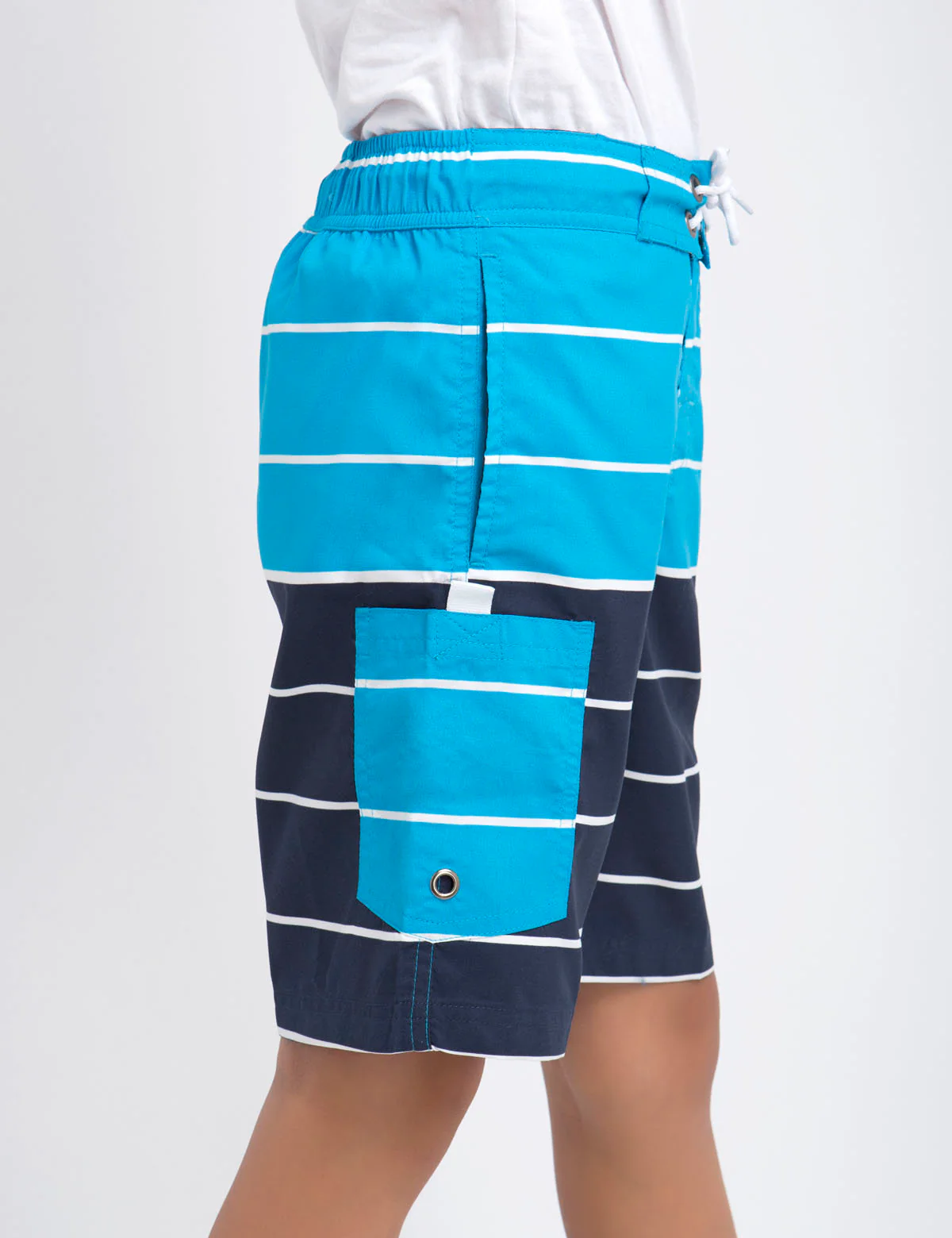 Boys Horizontal Stripe Board Short - Image 6