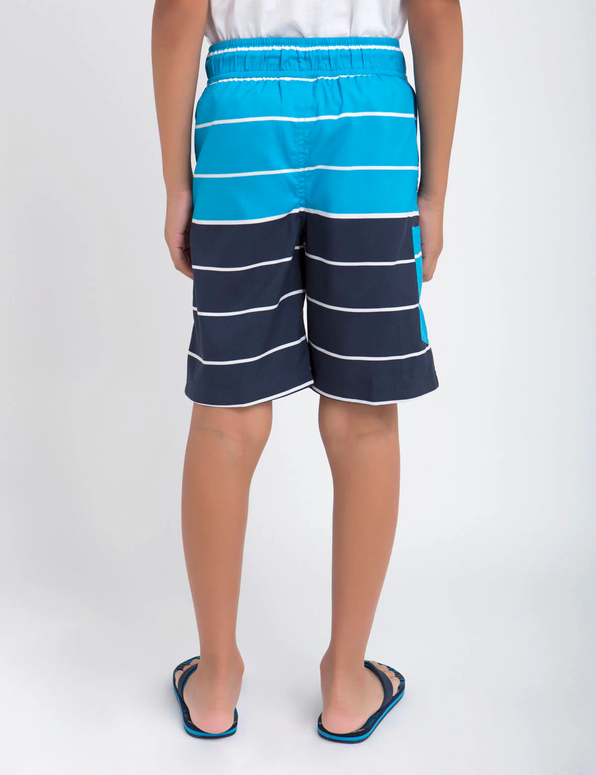 Boys Horizontal Stripe Board Short - Image 7