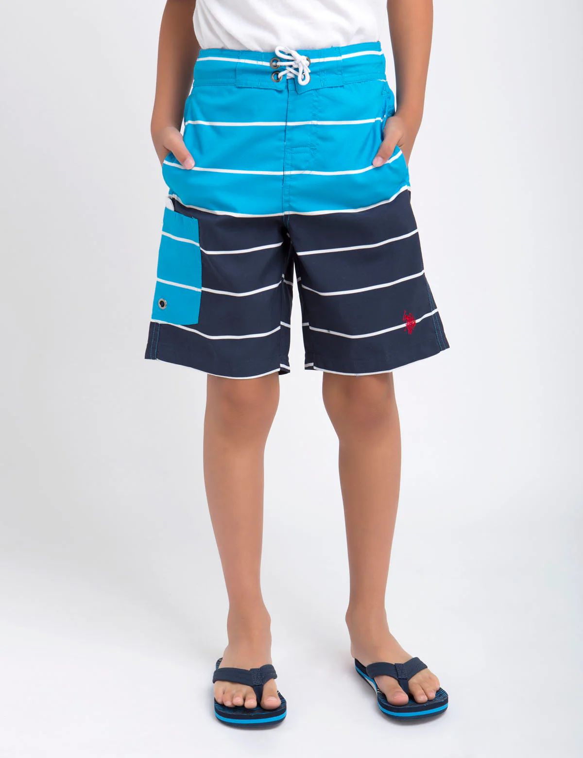 Boys Horizontal Stripe Board Short - Image 8