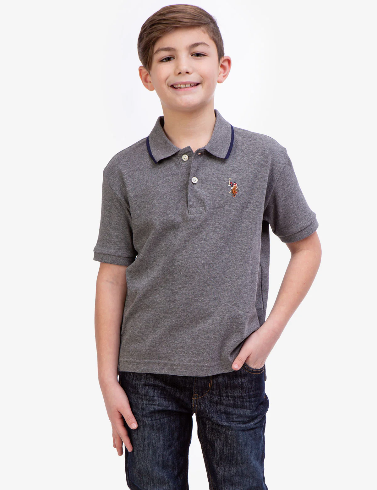 BOYS SOLID INTERLOCK POLO SHIRT - Image 17