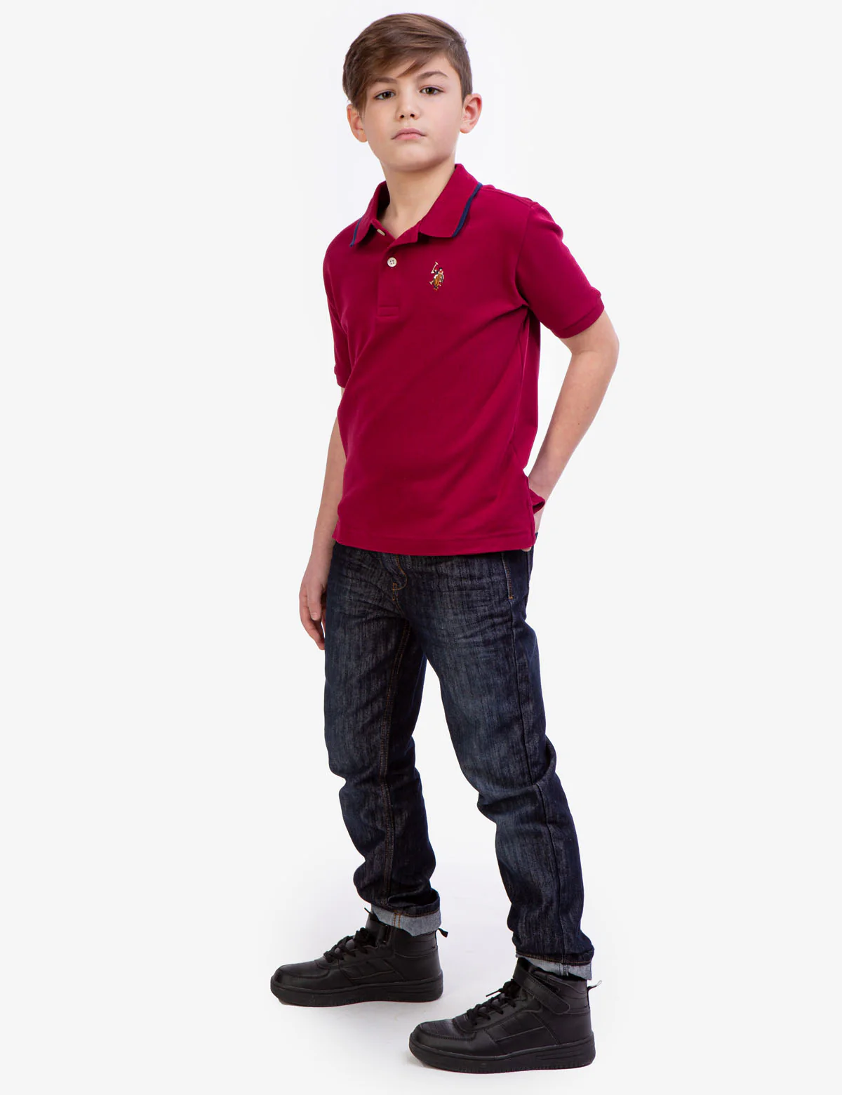 BOYS SOLID INTERLOCK POLO SHIRT - Image 25