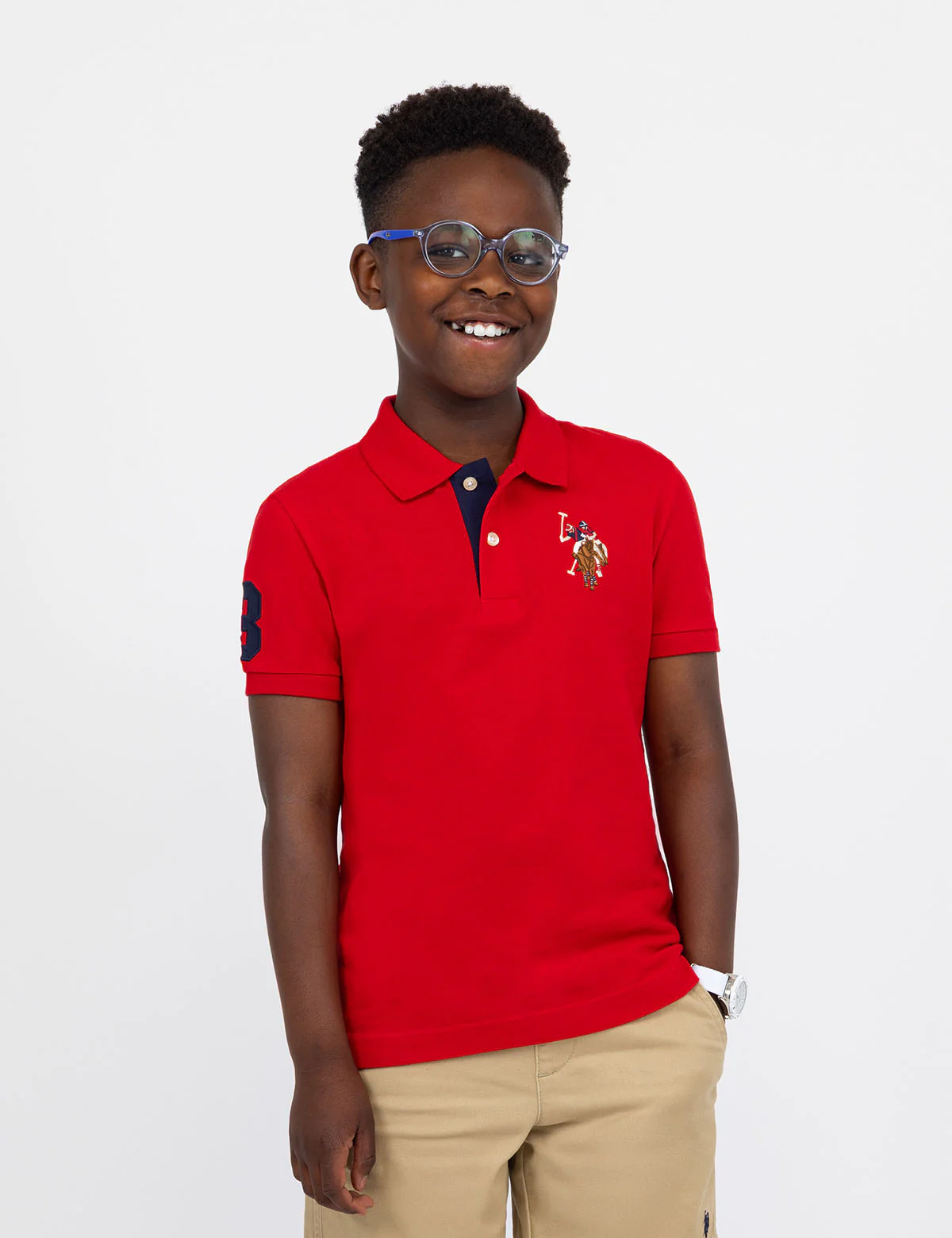 BOYS MULTI COLOR LOGO SOLID PIQUE POLO SHIRT - Image 16