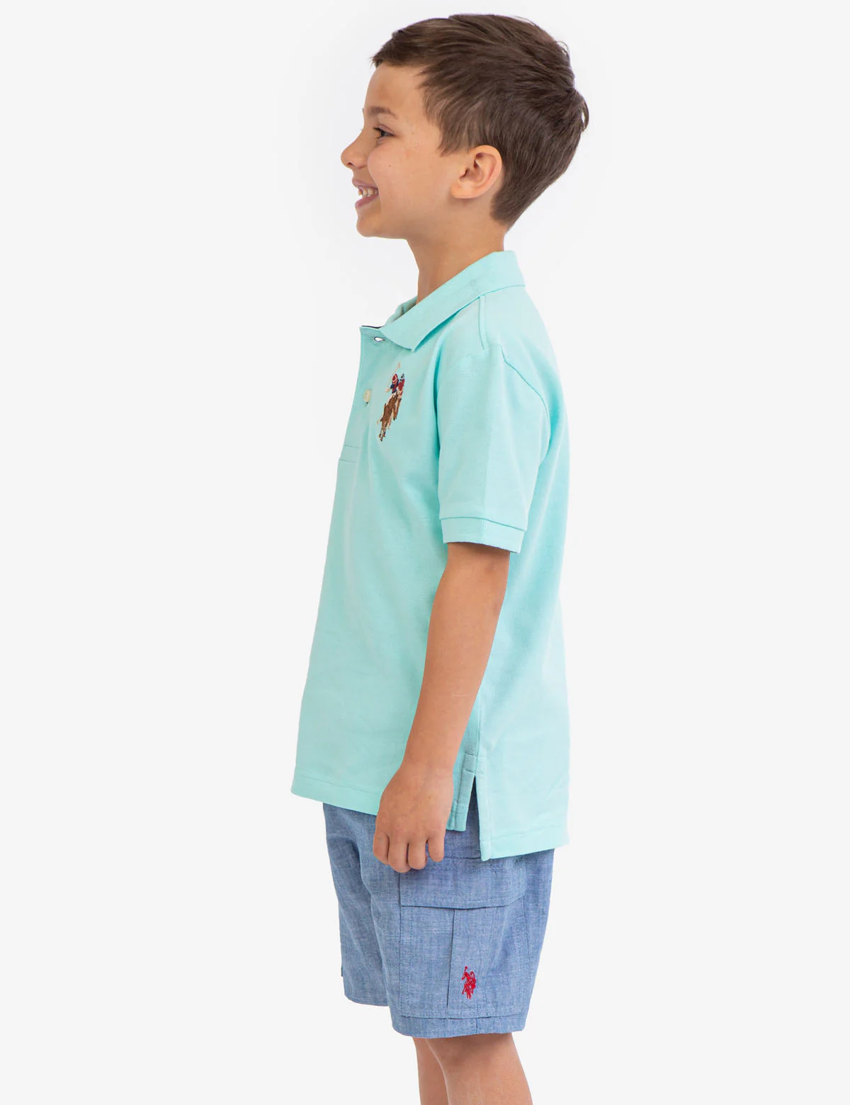 BOYS MULTI COLOR LOGO PIQUE POLO SHIRT - Image 10