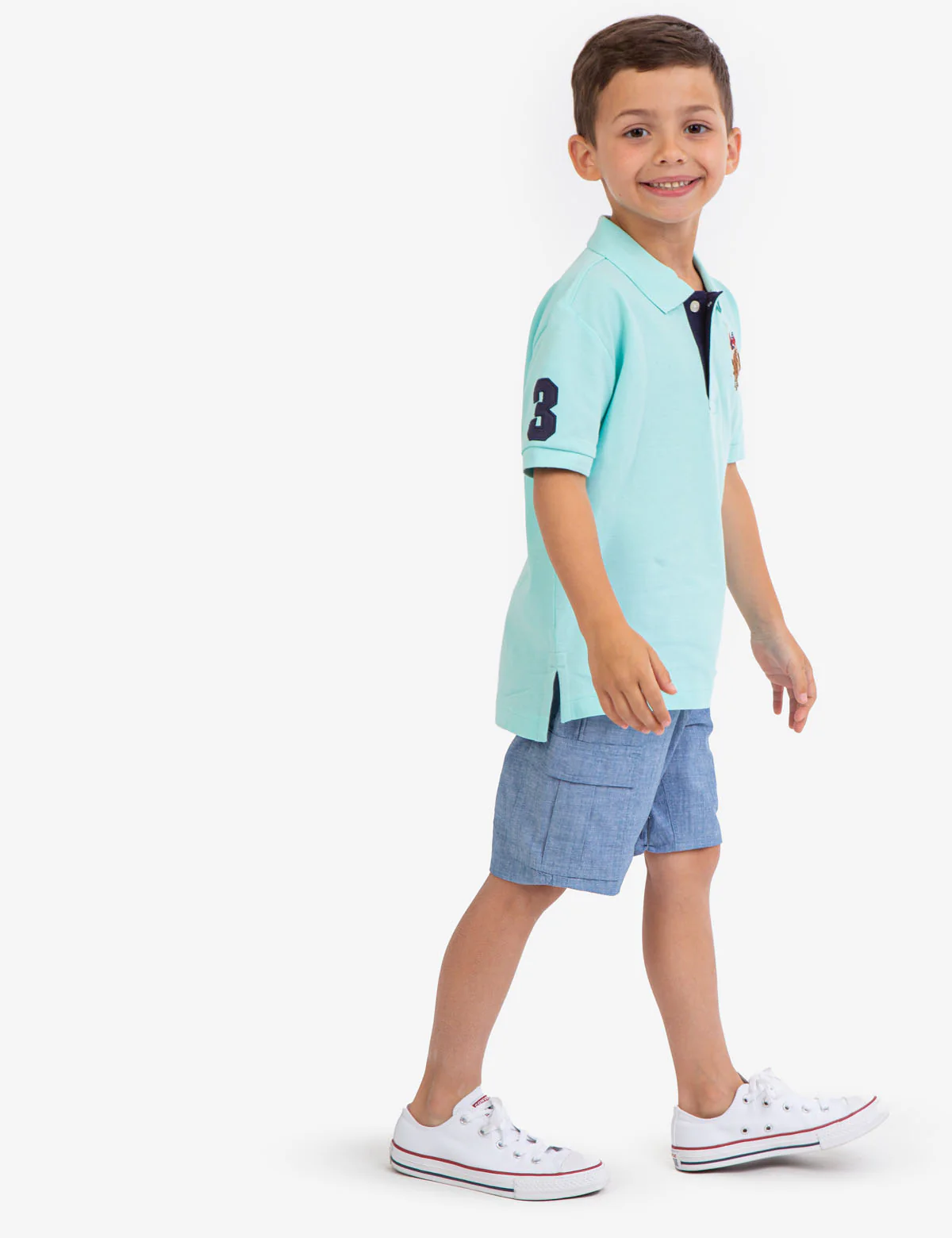 BOYS MULTI COLOR LOGO PIQUE POLO SHIRT - Image 11
