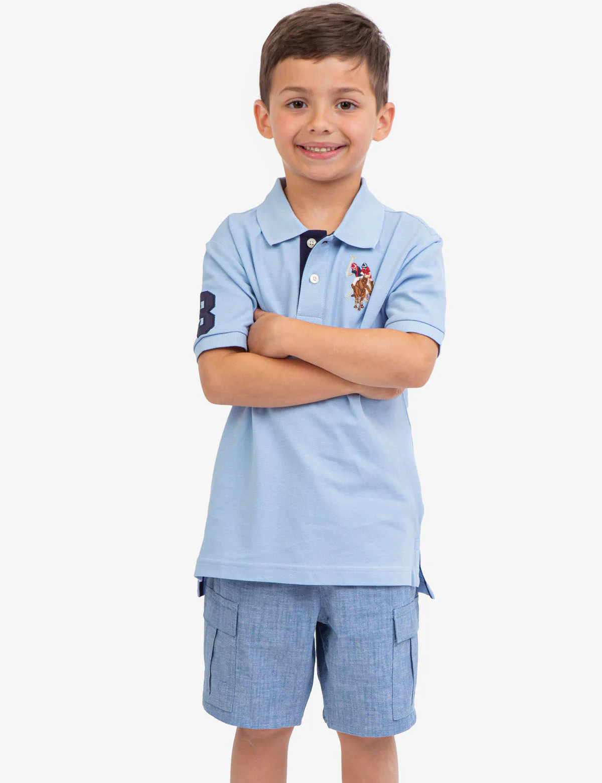 BOYS MULTI COLOR LOGO PIQUE POLO SHIRT - Image 16