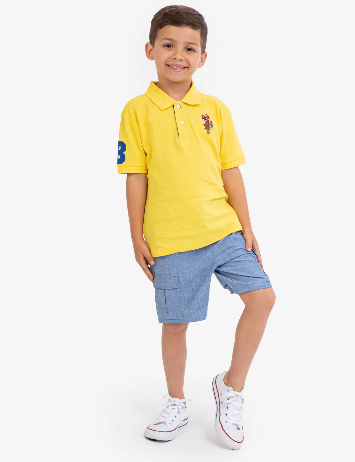 BOYS MULTI COLOR LOGO PIQUE POLO SHIRT - Image 17