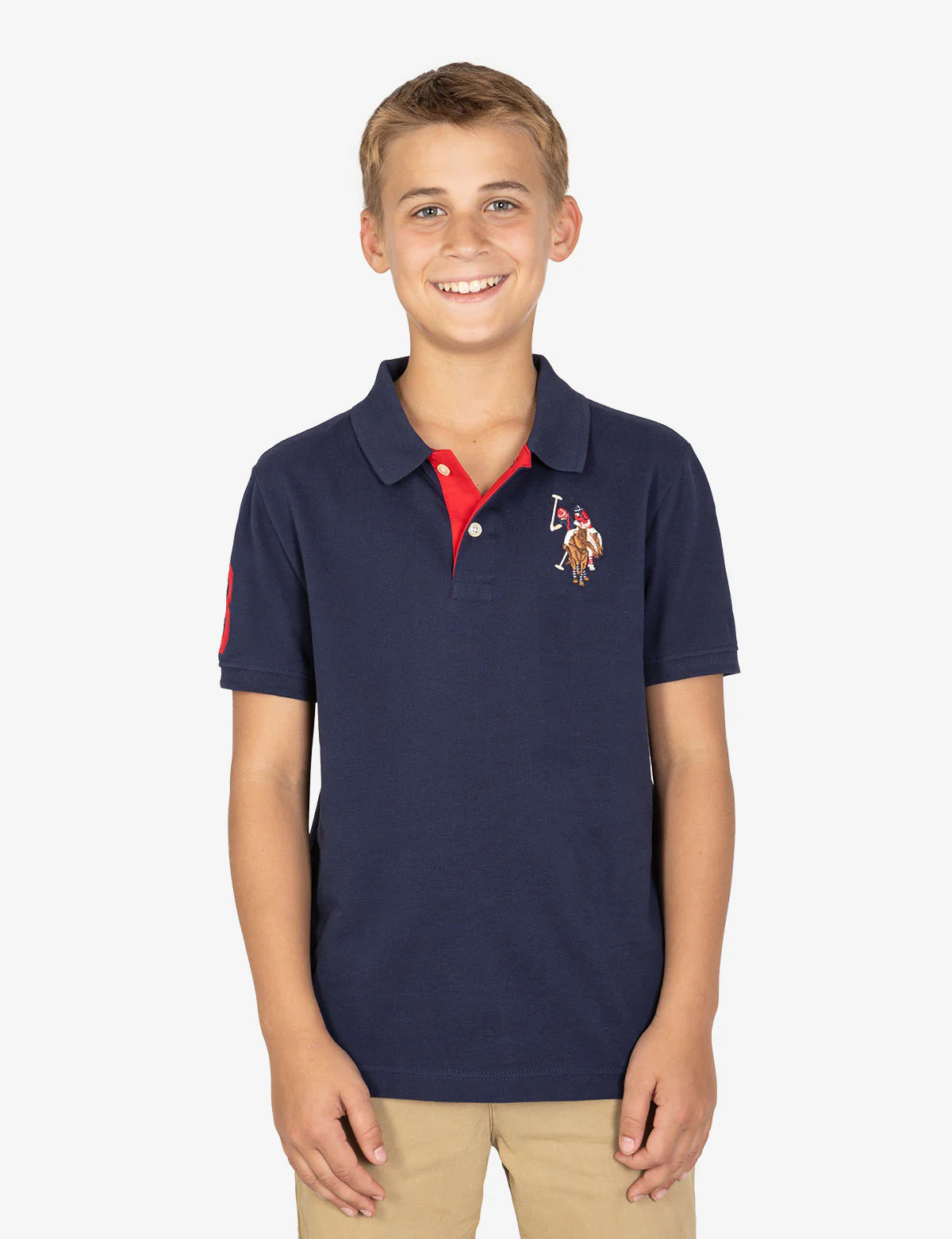 BOYS MULTI COLOR LOGO SOLID PIQUE POLO SHIRT - Image 20