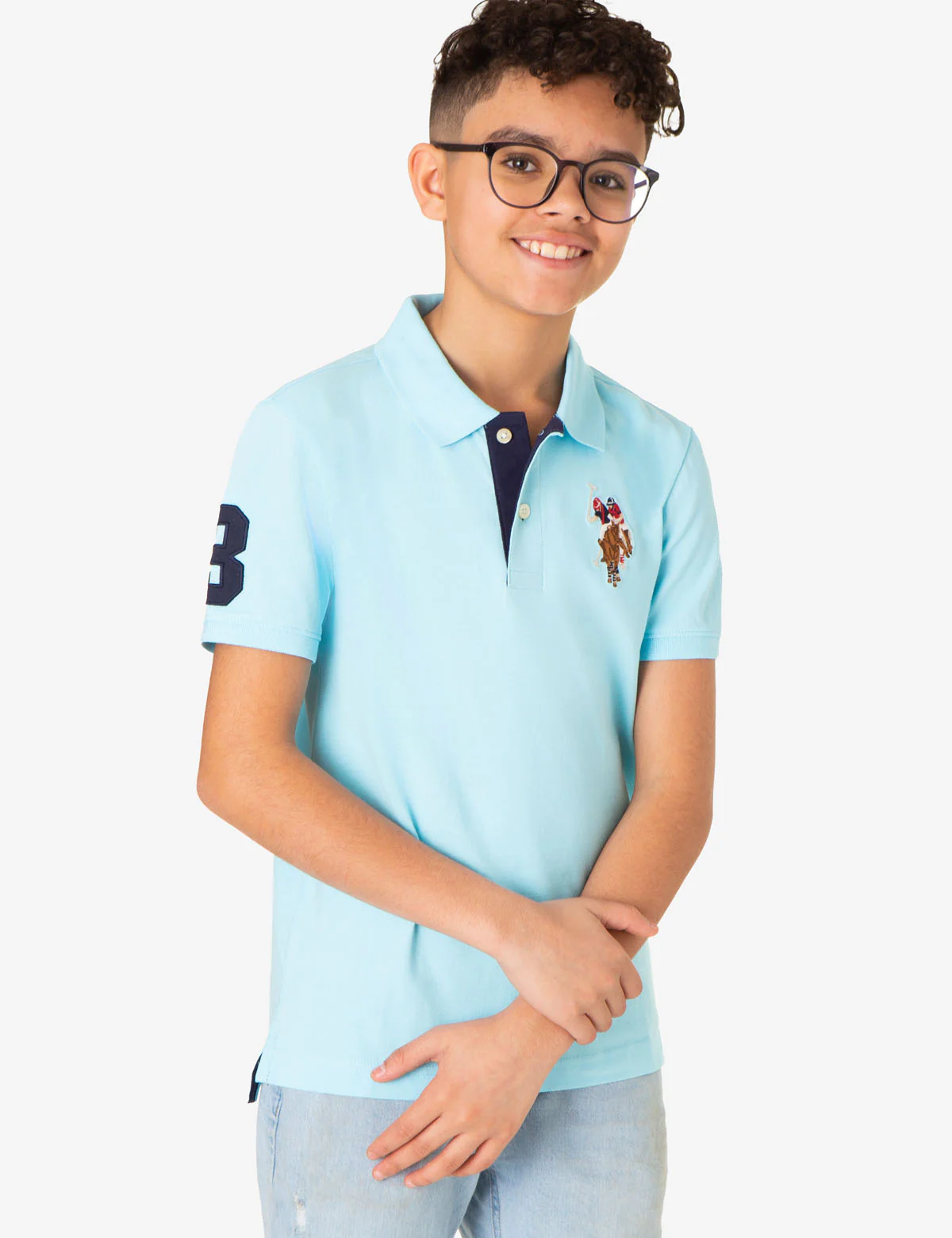 BOYS MULTI COLOR LOGO PIQUE POLO SHIRT - Image 14