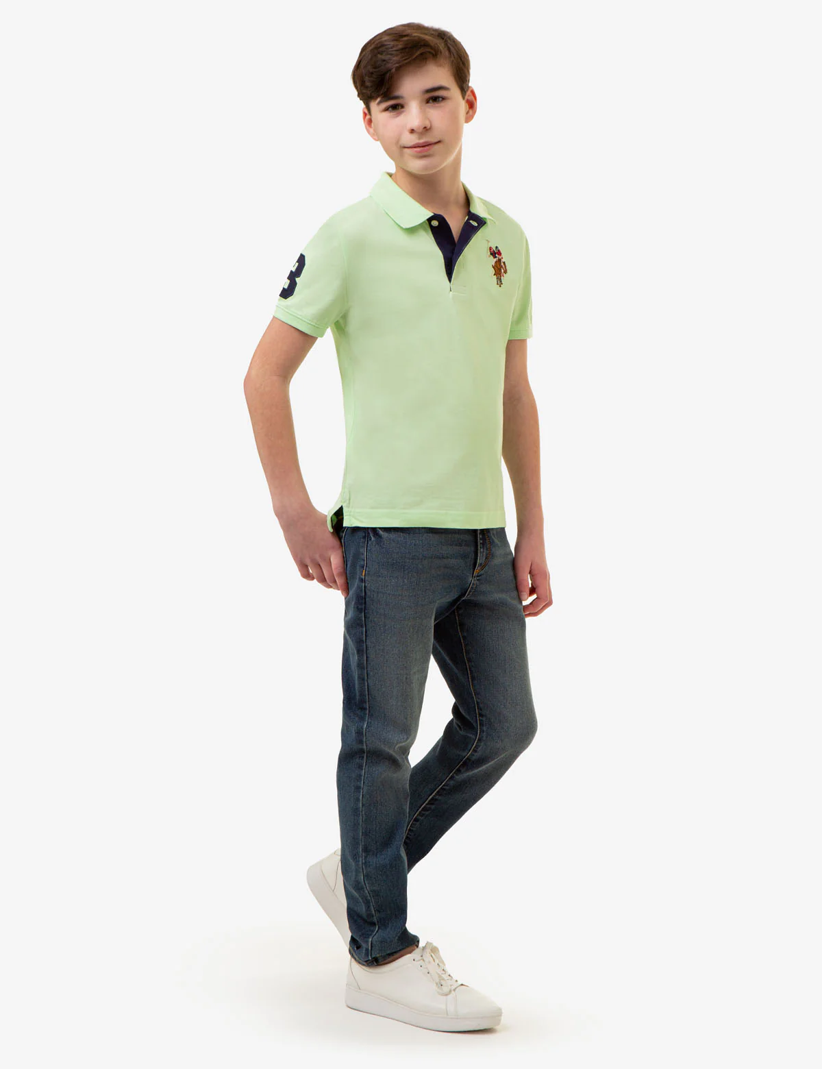 BOYS MULTI COLOR LOGO PIQUE POLO SHIRT - Image 18