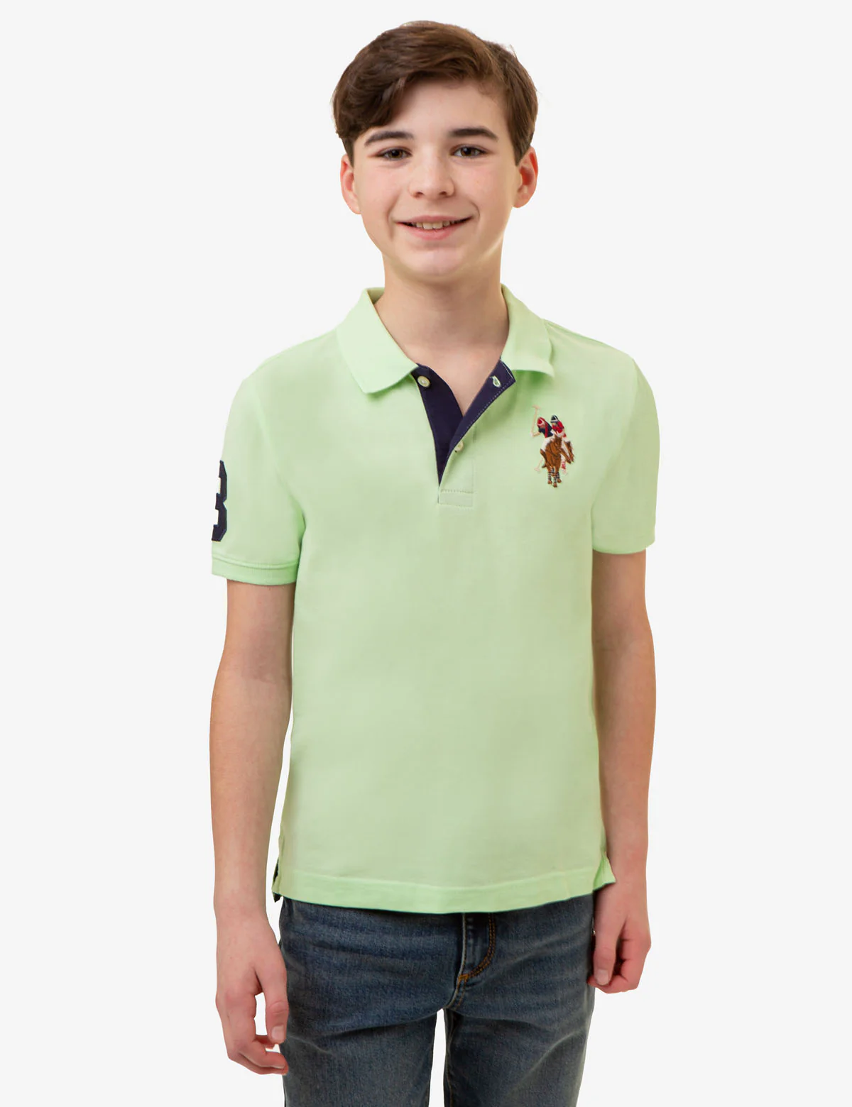 BOYS MULTI COLOR LOGO PIQUE POLO SHIRT - Image 19