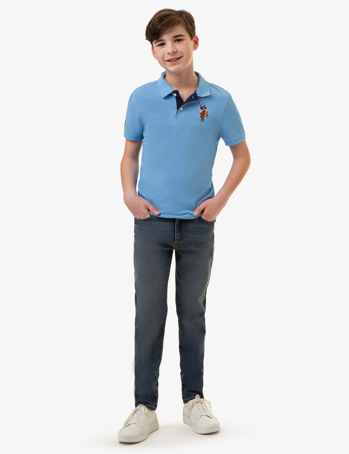 BOYS MULTI COLOR LOGO PIQUE POLO SHIRT - Image 4