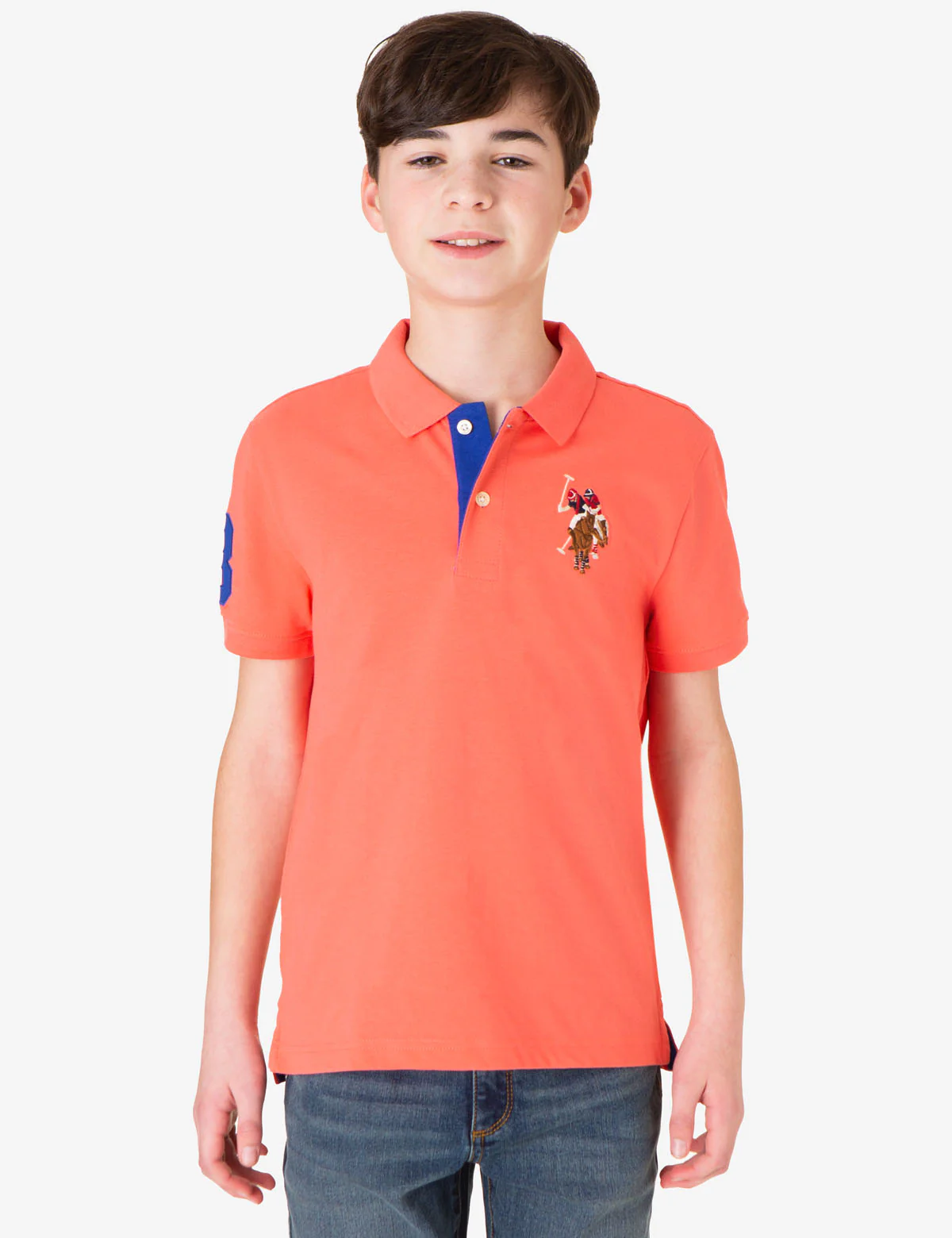 BOYS MULTI COLOR LOGO PIQUE POLO SHIRT - Image 5