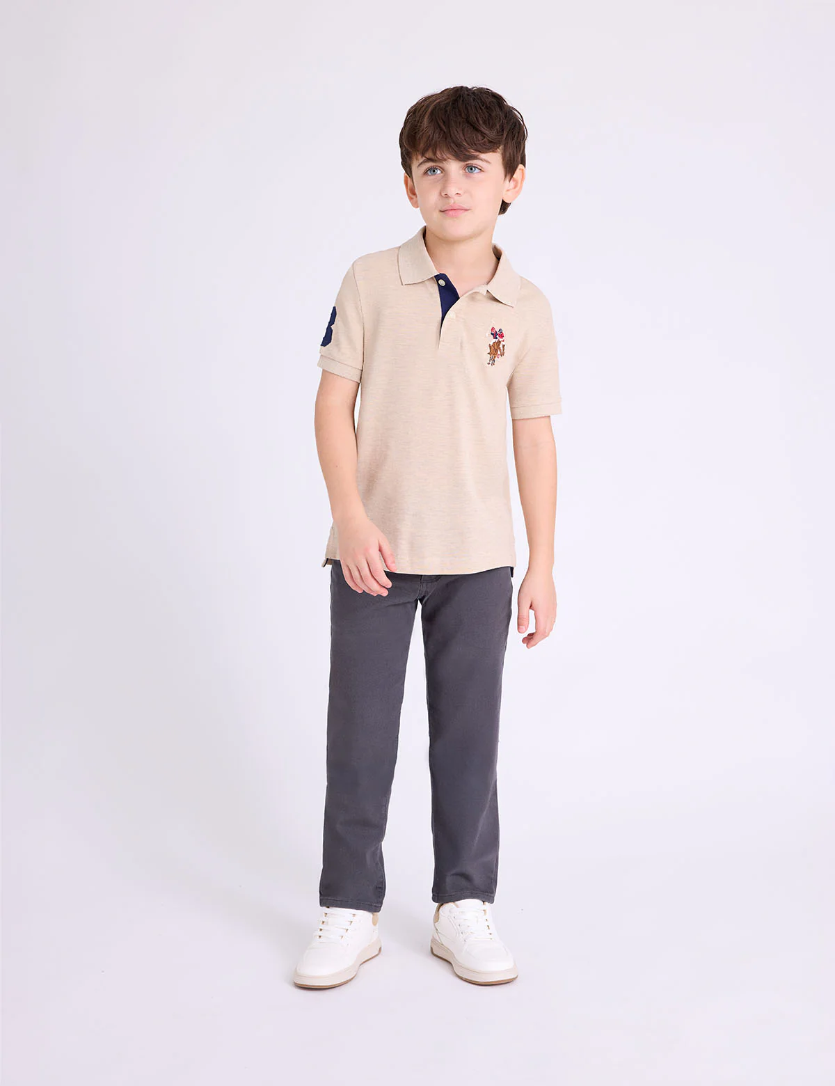 BOYS MULTI COLOR LOGO PIQUE POLO SHIRT - Image 4