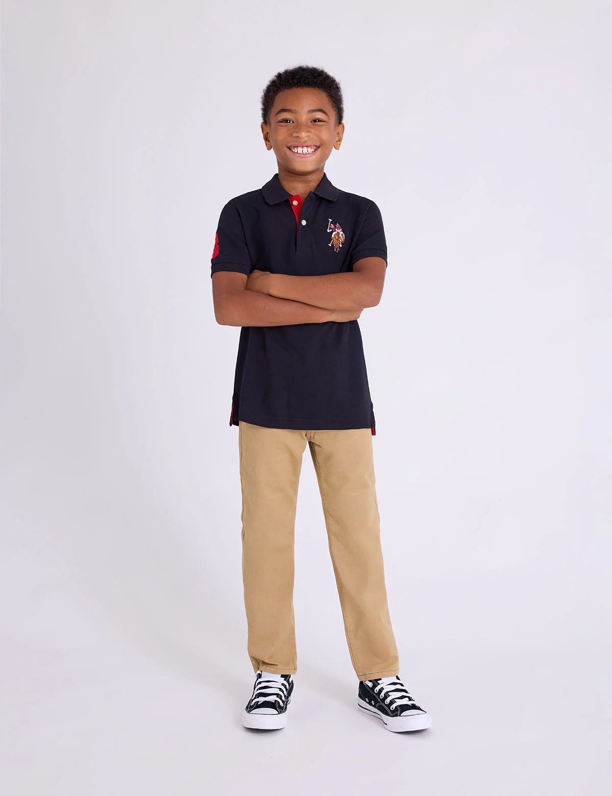 BOYS MULTI COLOR LOGO SOLID PIQUE POLO SHIRT - Image 5