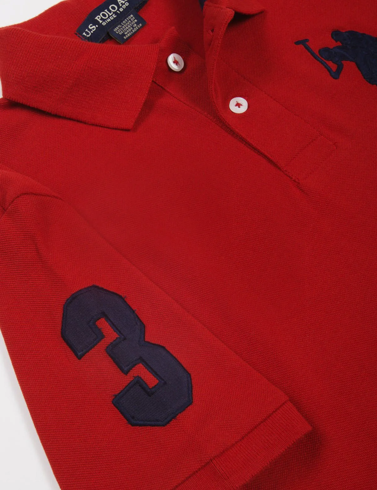 Boys Pique Big Logo Polo Shirt - Image 3